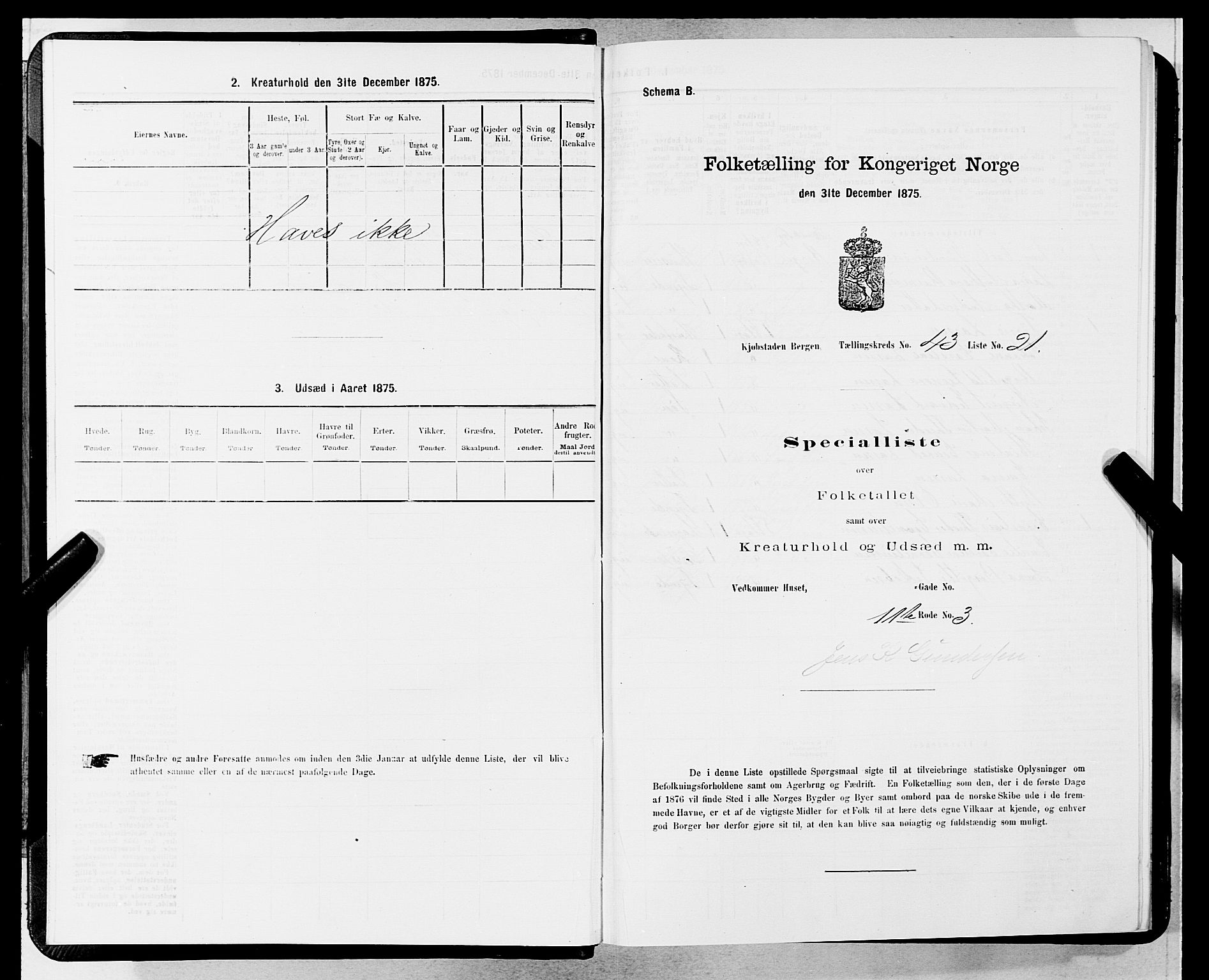 SAB, Folketelling 1875 for 1301 Bergen kjøpstad, 1875, s. 2269