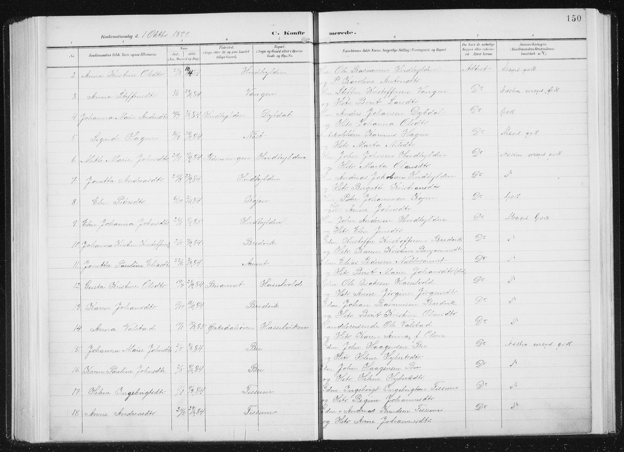 Ministerialprotokoller, klokkerbøker og fødselsregistre - Sør-Trøndelag, AV/SAT-A-1456/647/L0635: Ministerialbok nr. 647A02, 1896-1911, s. 150