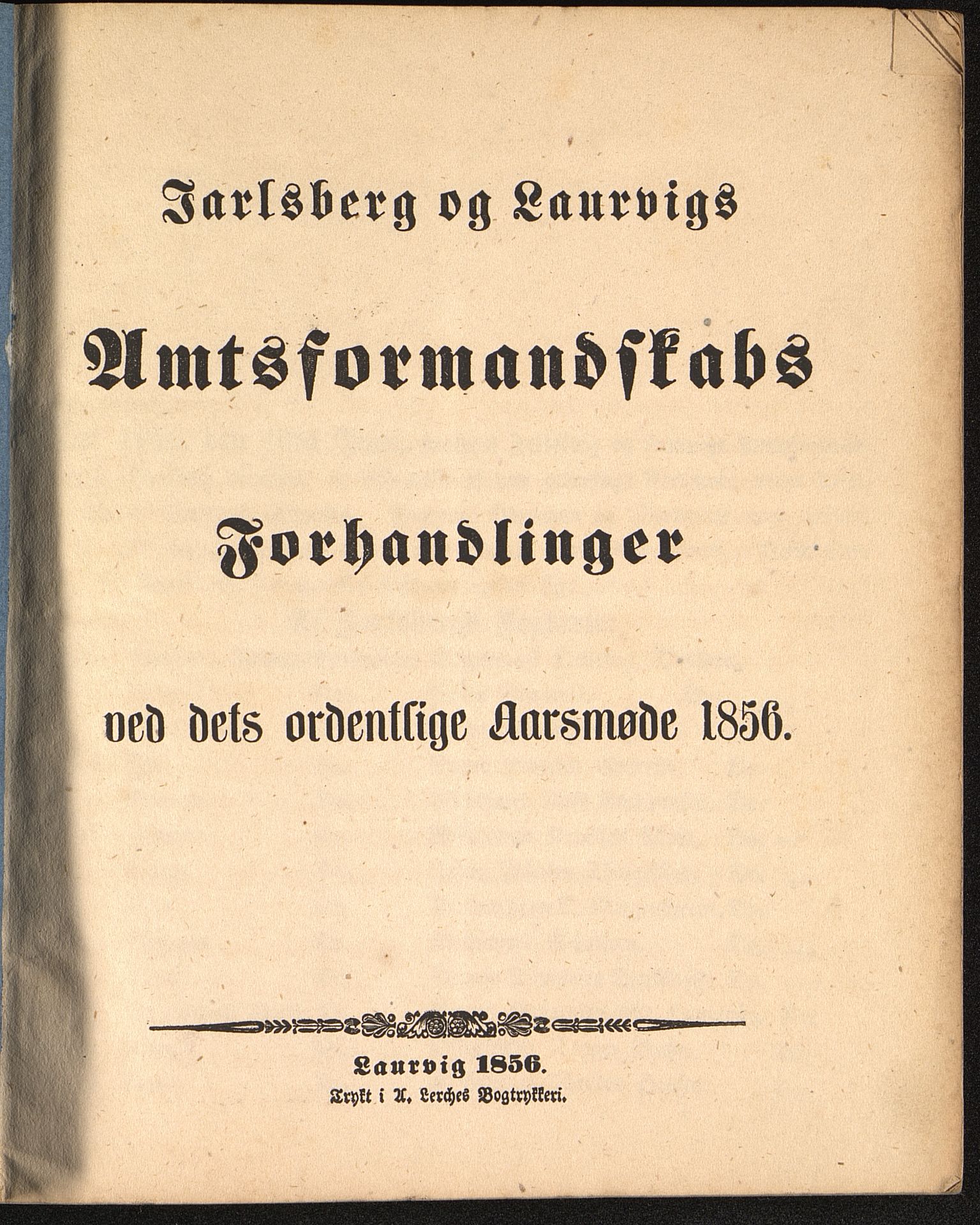 Vestfold fylkeskommune. Fylkestinget, VEMU/A-1315/A/Ab/Abb/L0002: Fylkestingsforhandlinger, 1856, s. 2