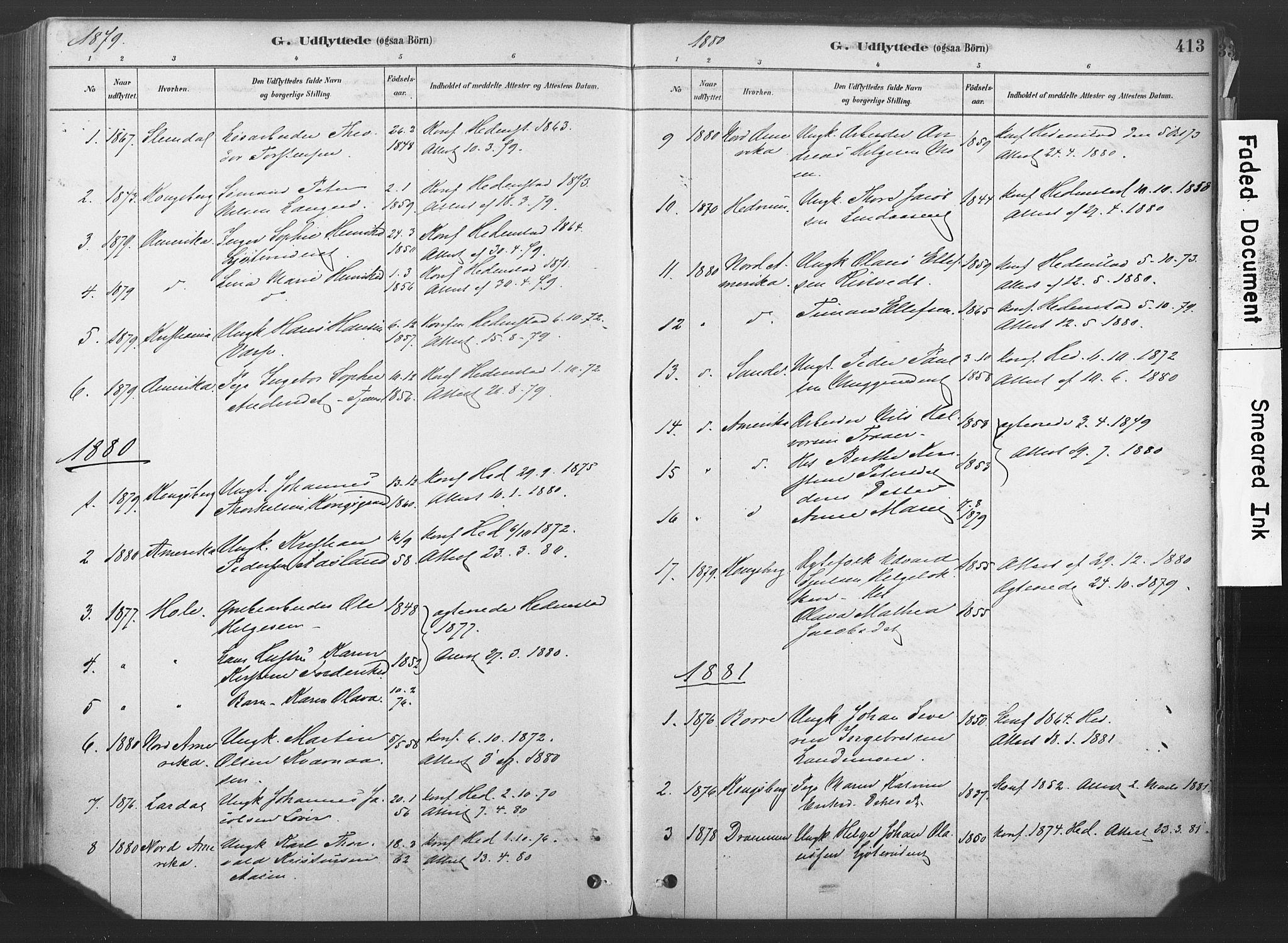 Sandsvær kirkebøker, AV/SAKO-A-244/F/Fd/L0001: Ministerialbok nr. IV 1, 1878-1906, s. 413