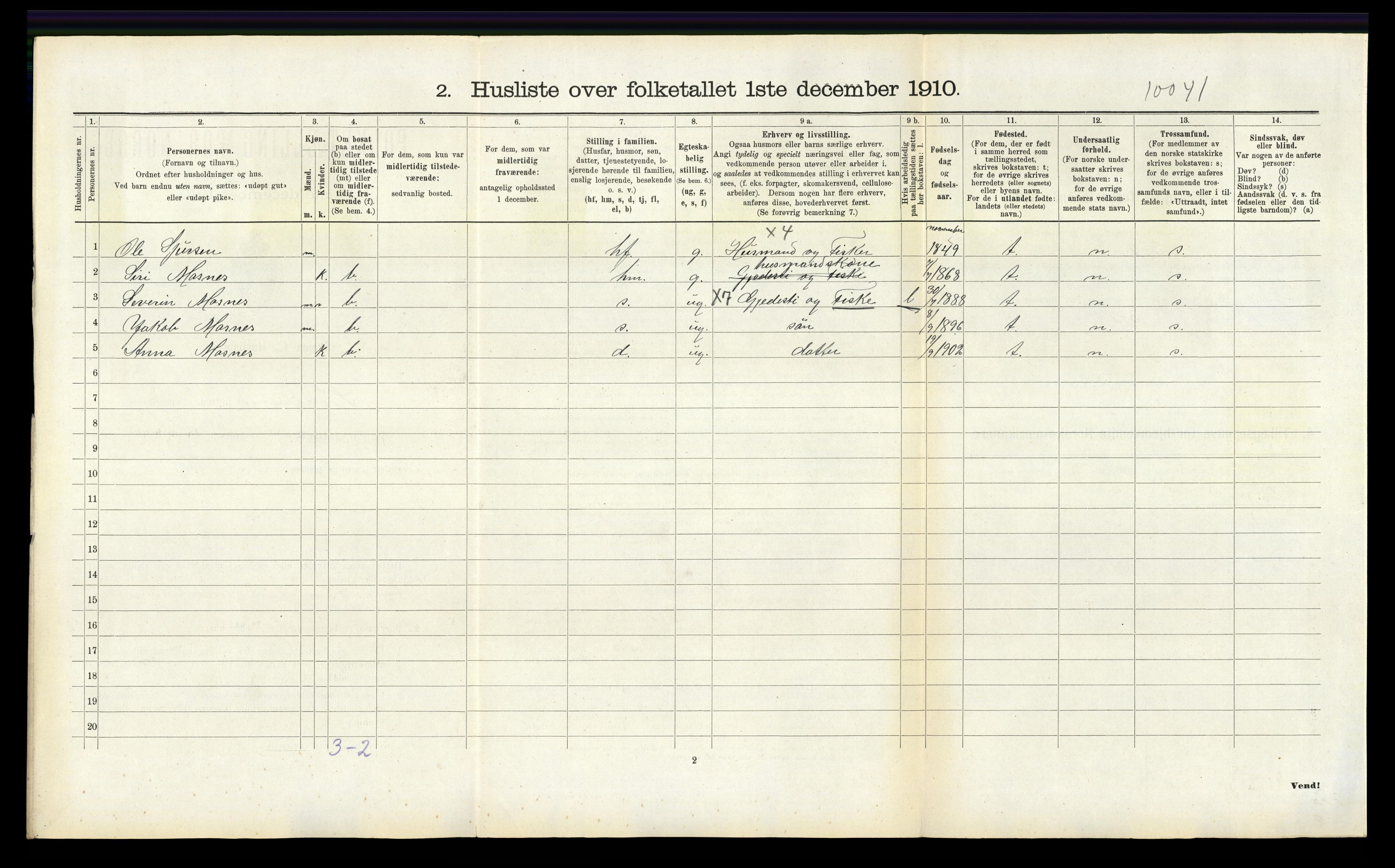 RA, Folketelling 1910 for 1212 Skånevik herred, 1910, s. 590