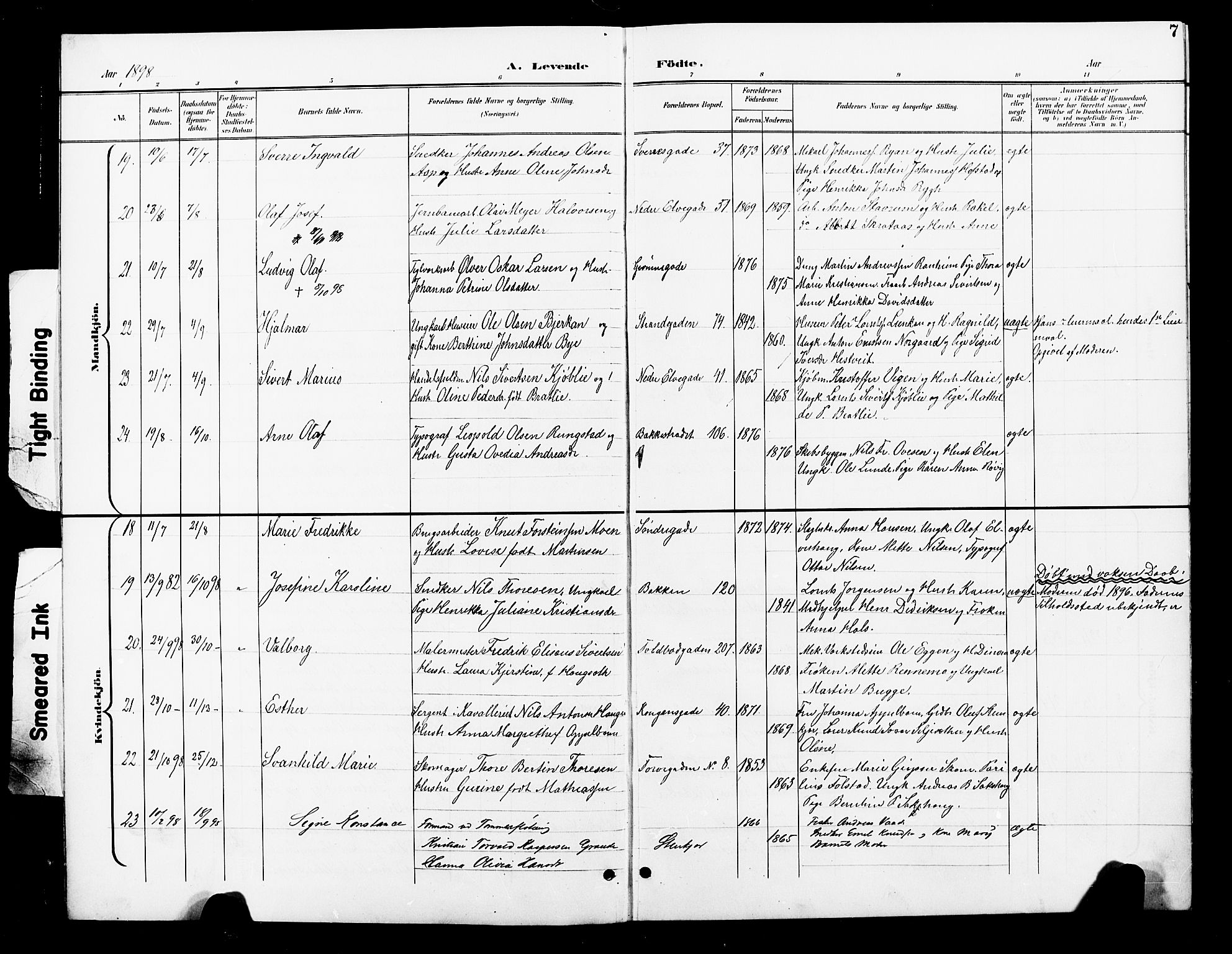 Ministerialprotokoller, klokkerbøker og fødselsregistre - Nord-Trøndelag, SAT/A-1458/739/L0375: Klokkerbok nr. 739C03, 1898-1908, s. 7