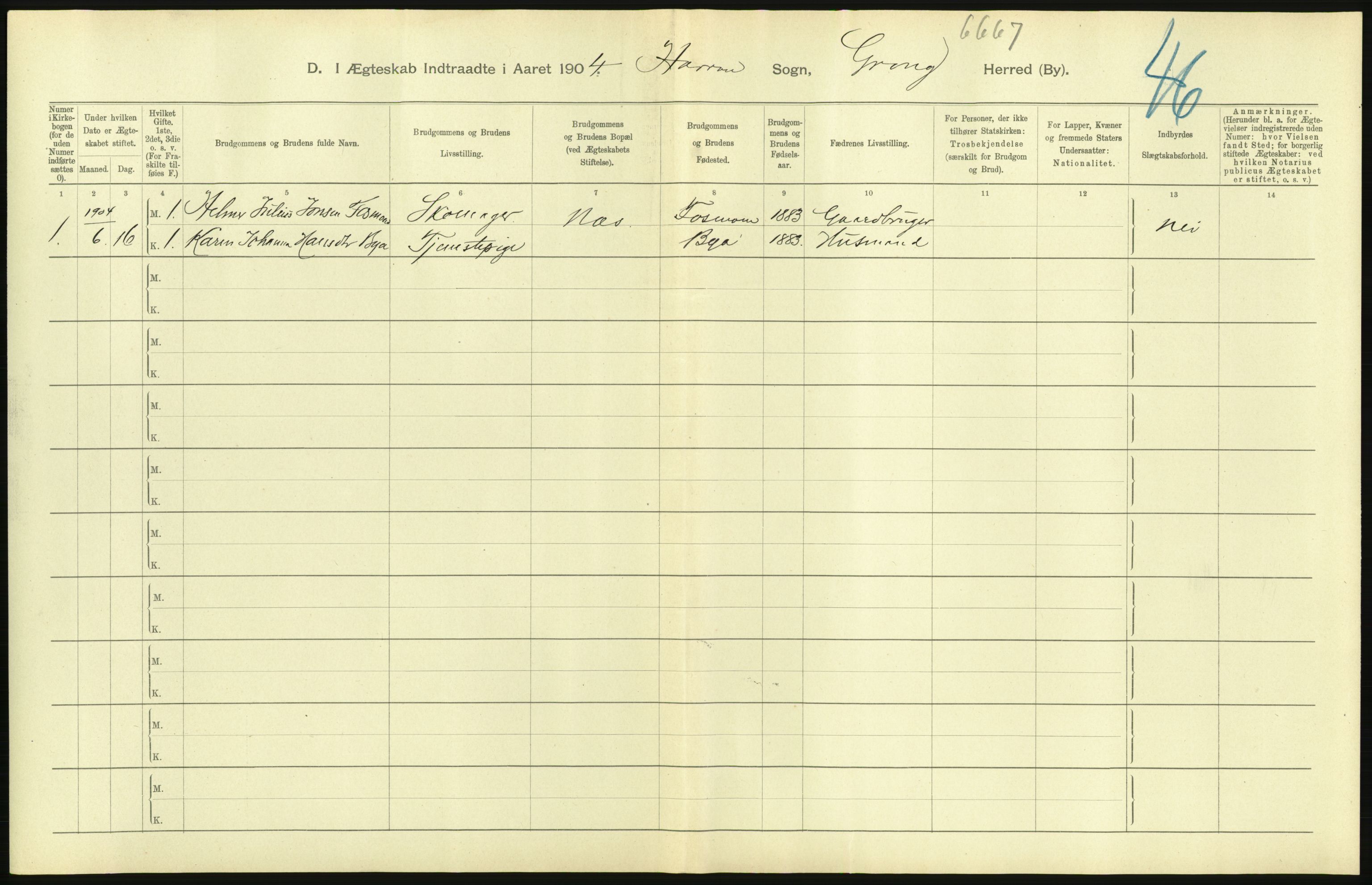 Statistisk sentralbyrå, Sosiodemografiske emner, Befolkning, AV/RA-S-2228/D/Df/Dfa/Dfab/L0019: Nordre Trondhjems amt: Fødte, gifte, døde, 1904, s. 357