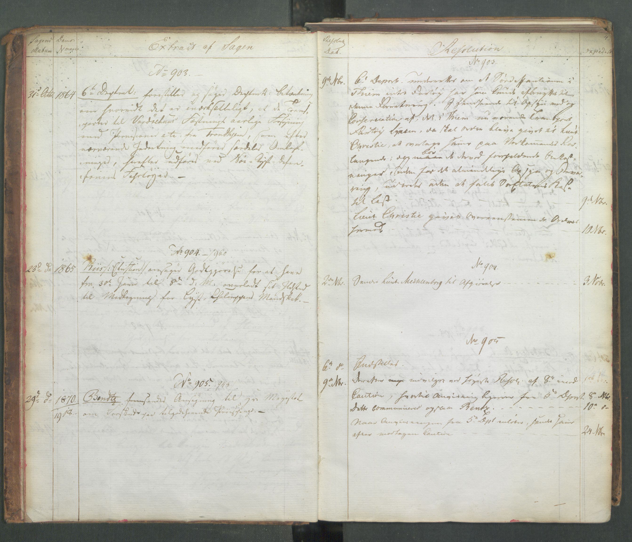 Marinedepartementet/ Marine- og postdepartementet, AV/RA-RAFA-3792/C/L0003: 7de Departements Journal, 1815-1816, s. 4