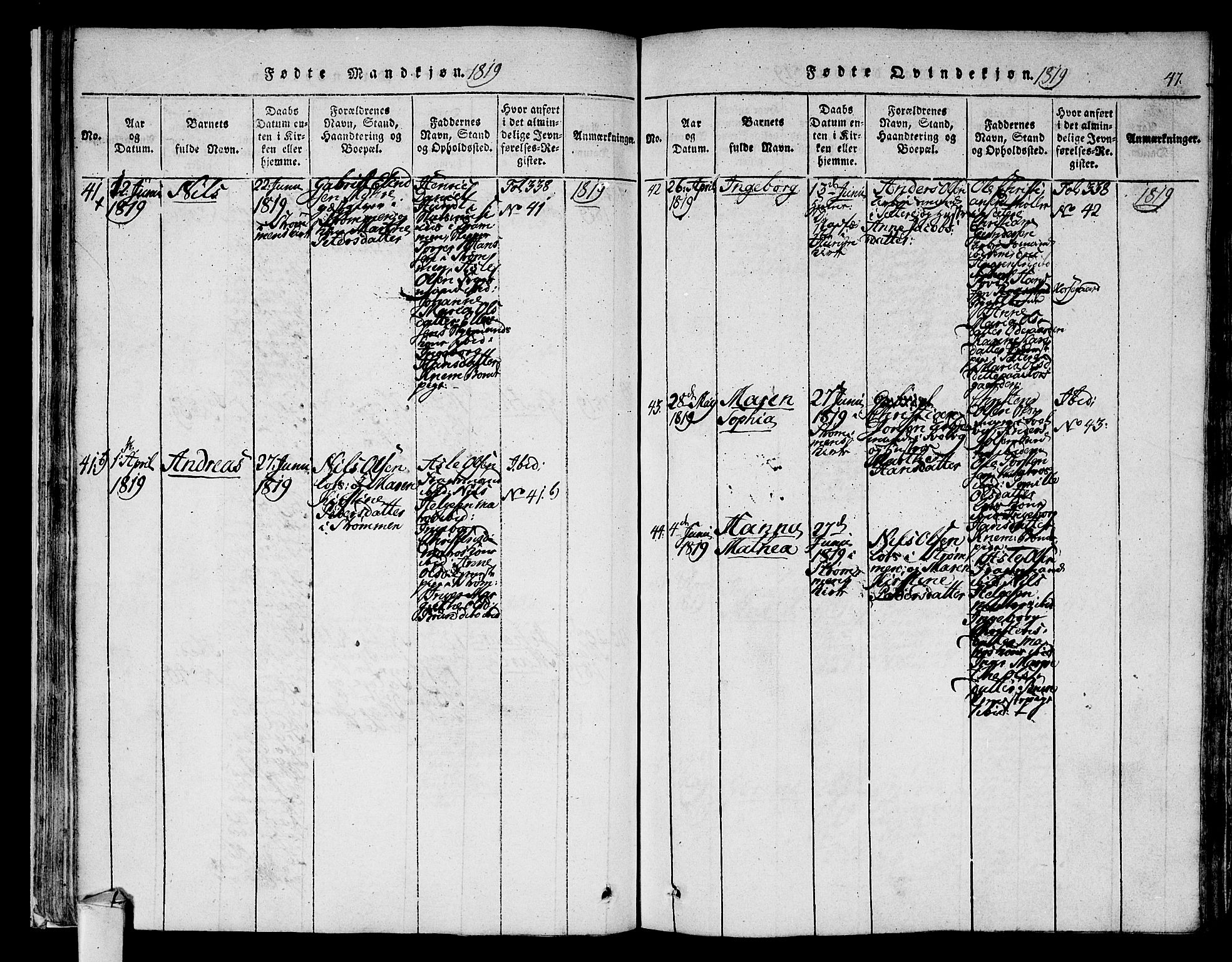 Hurum kirkebøker, AV/SAKO-A-229/F/Fa/L0009: Ministerialbok nr. 9, 1816-1826, s. 47