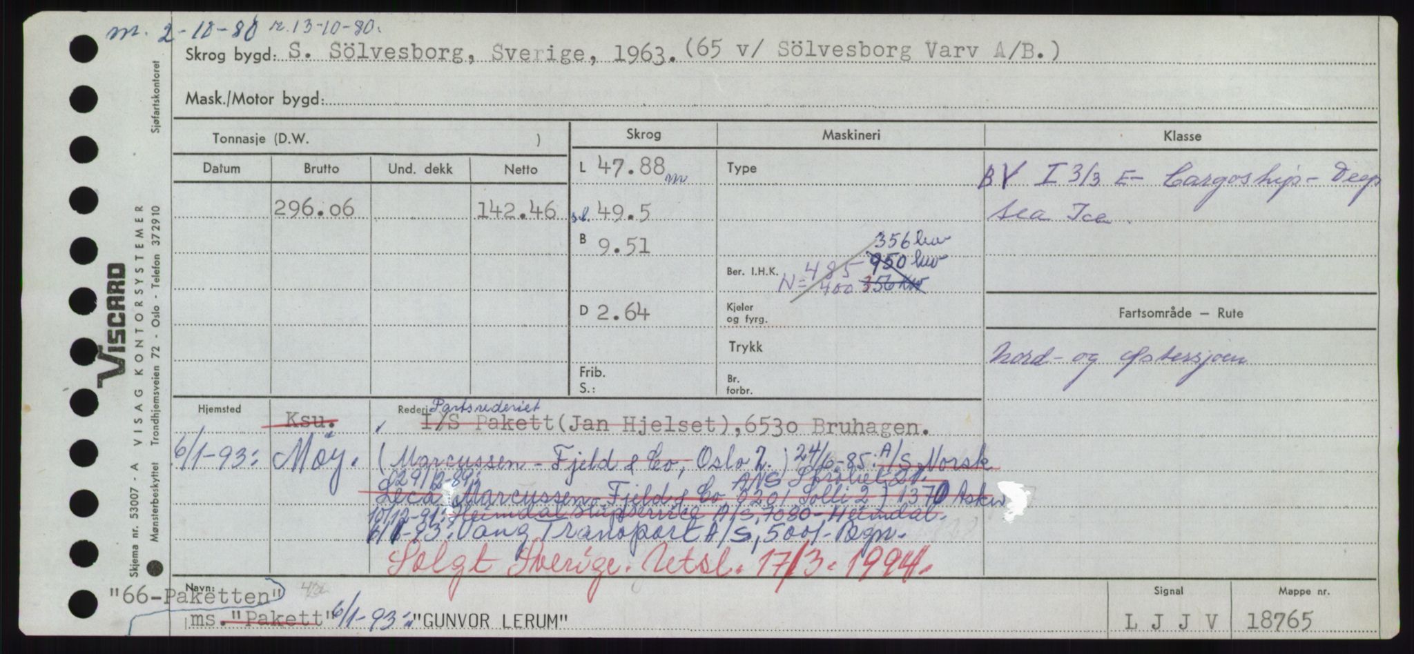 Sjøfartsdirektoratet med forløpere, Skipsmålingen, RA/S-1627/H/Hd/L0013: Fartøy, Gne-Gås, s. 455