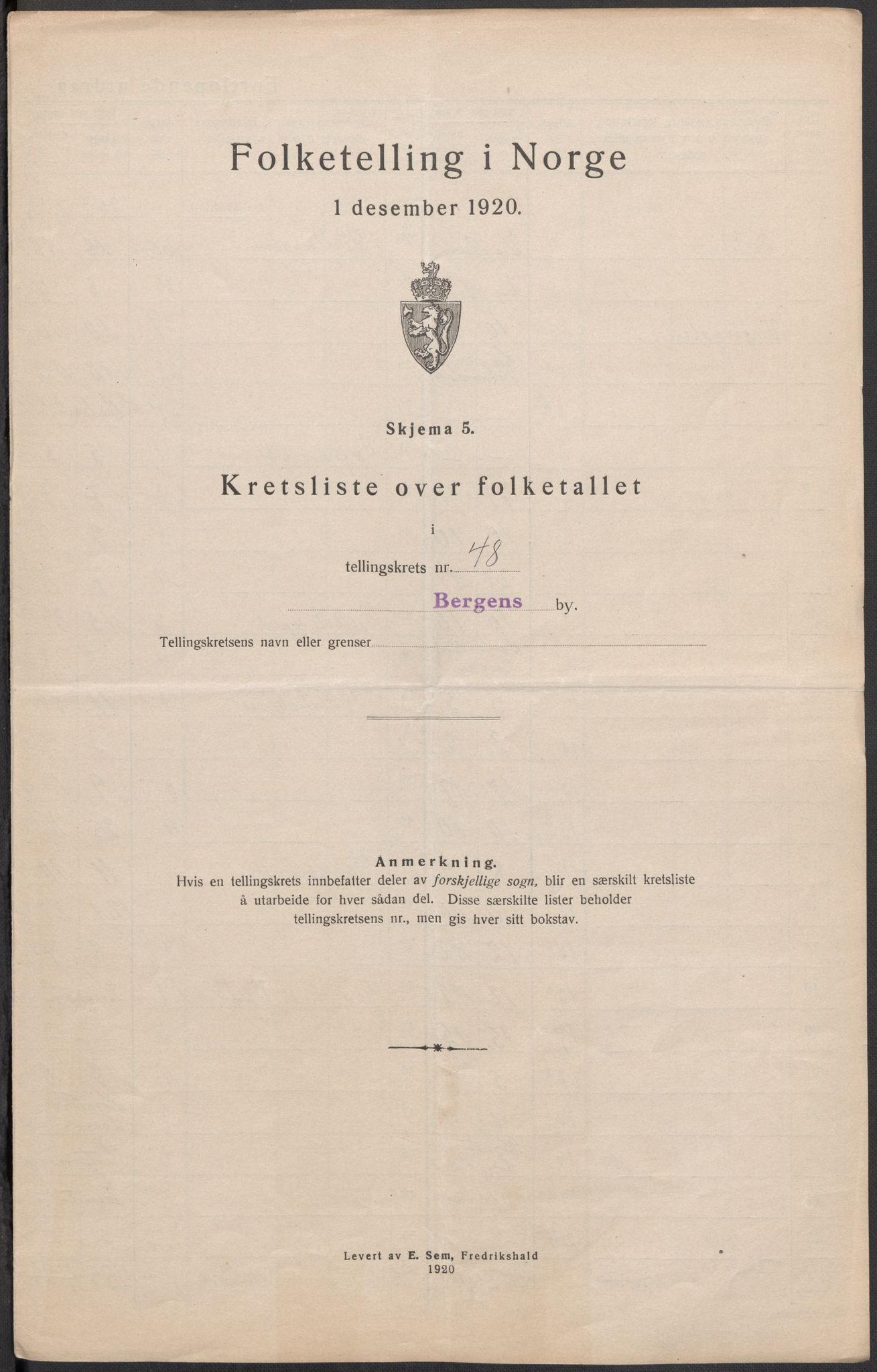 SAB, Folketelling 1920 for 1301 Bergen kjøpstad, 1920, s. 156