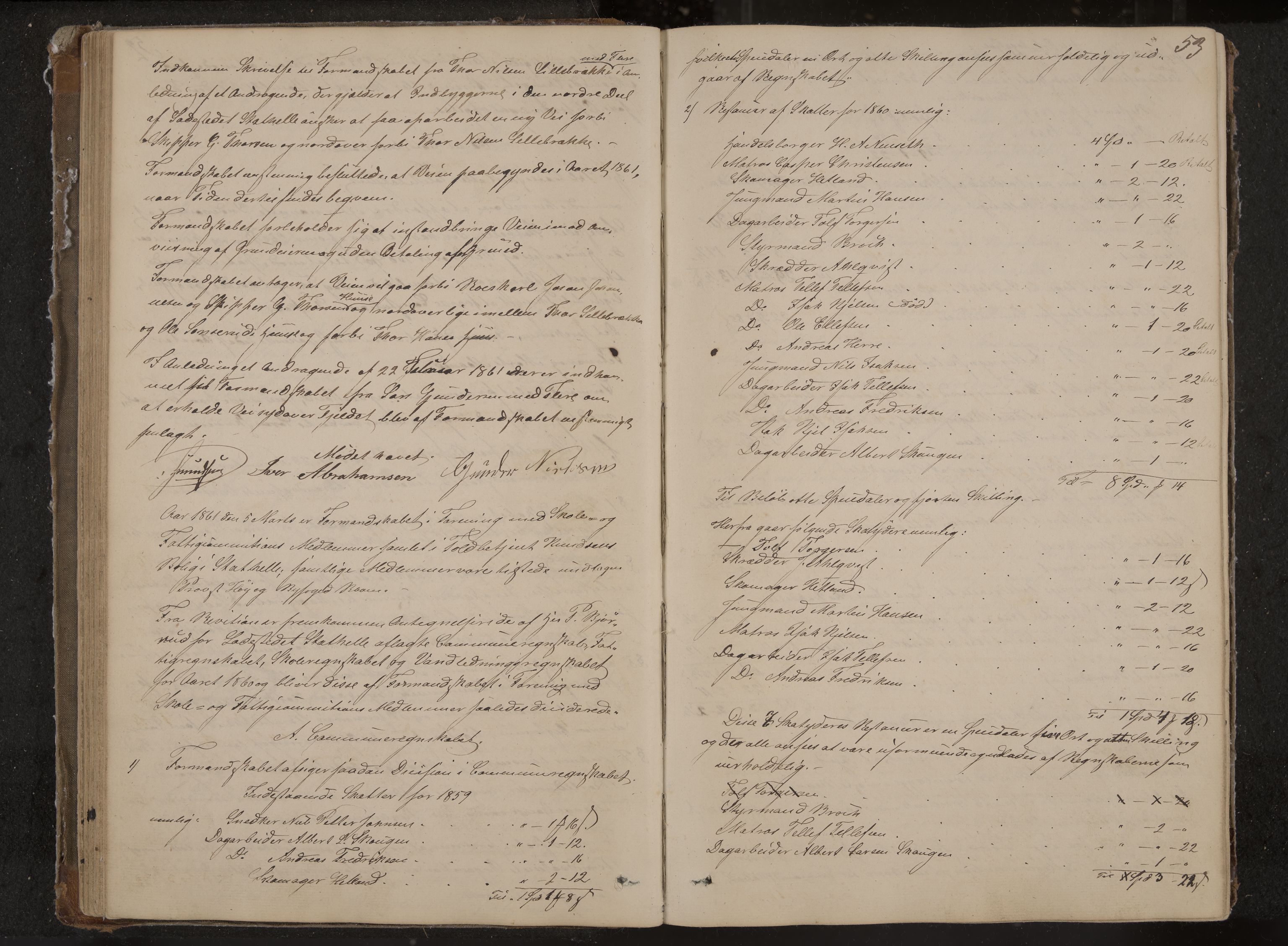 Stathelle formannskap og sentraladministrasjon, IKAK/0803021/A/L0001: Møtebok, 1852-1891, s. 53