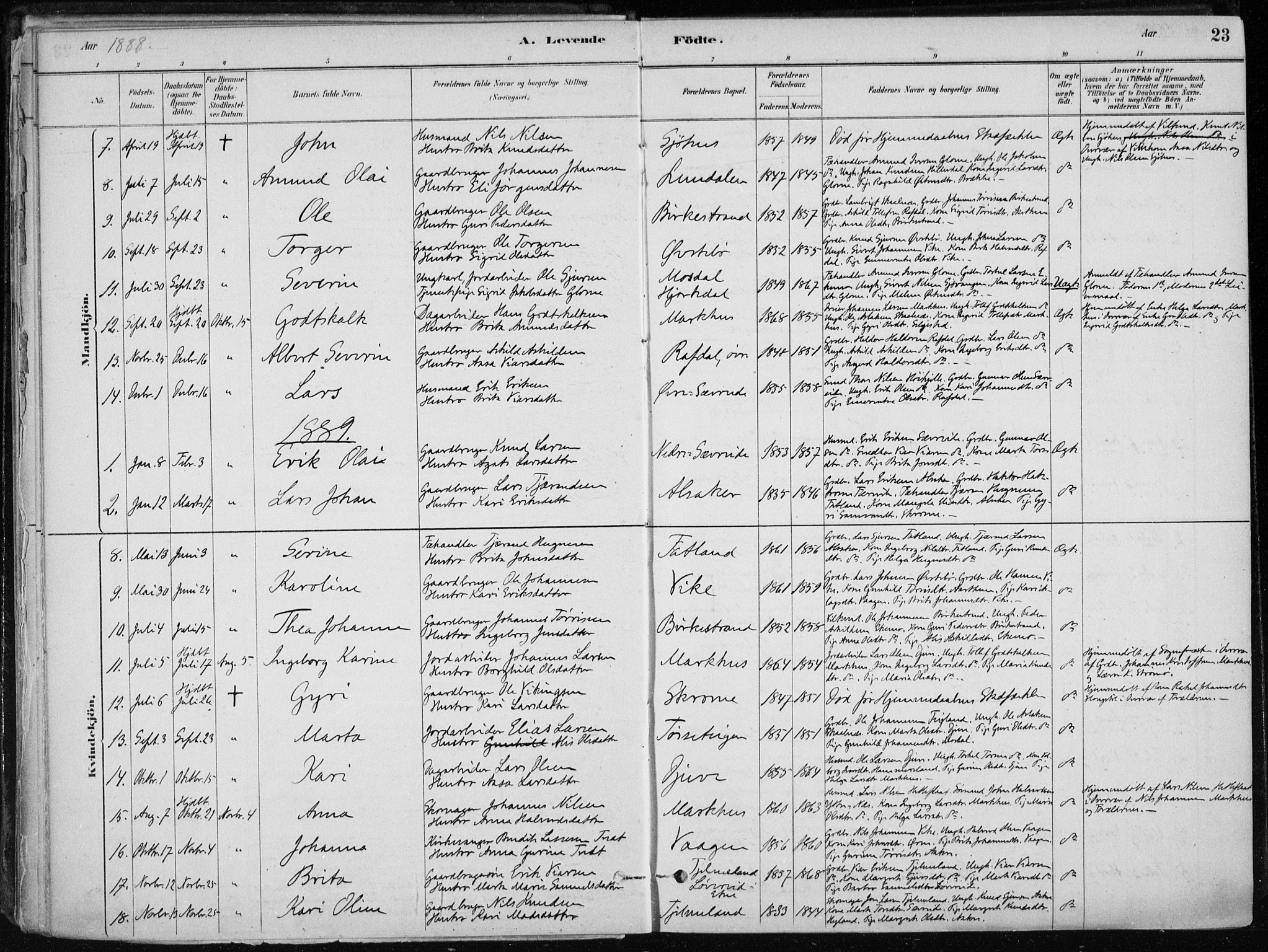Skånevik sokneprestembete, AV/SAB-A-77801/H/Haa: Ministerialbok nr. E  1, 1879-1901, s. 23