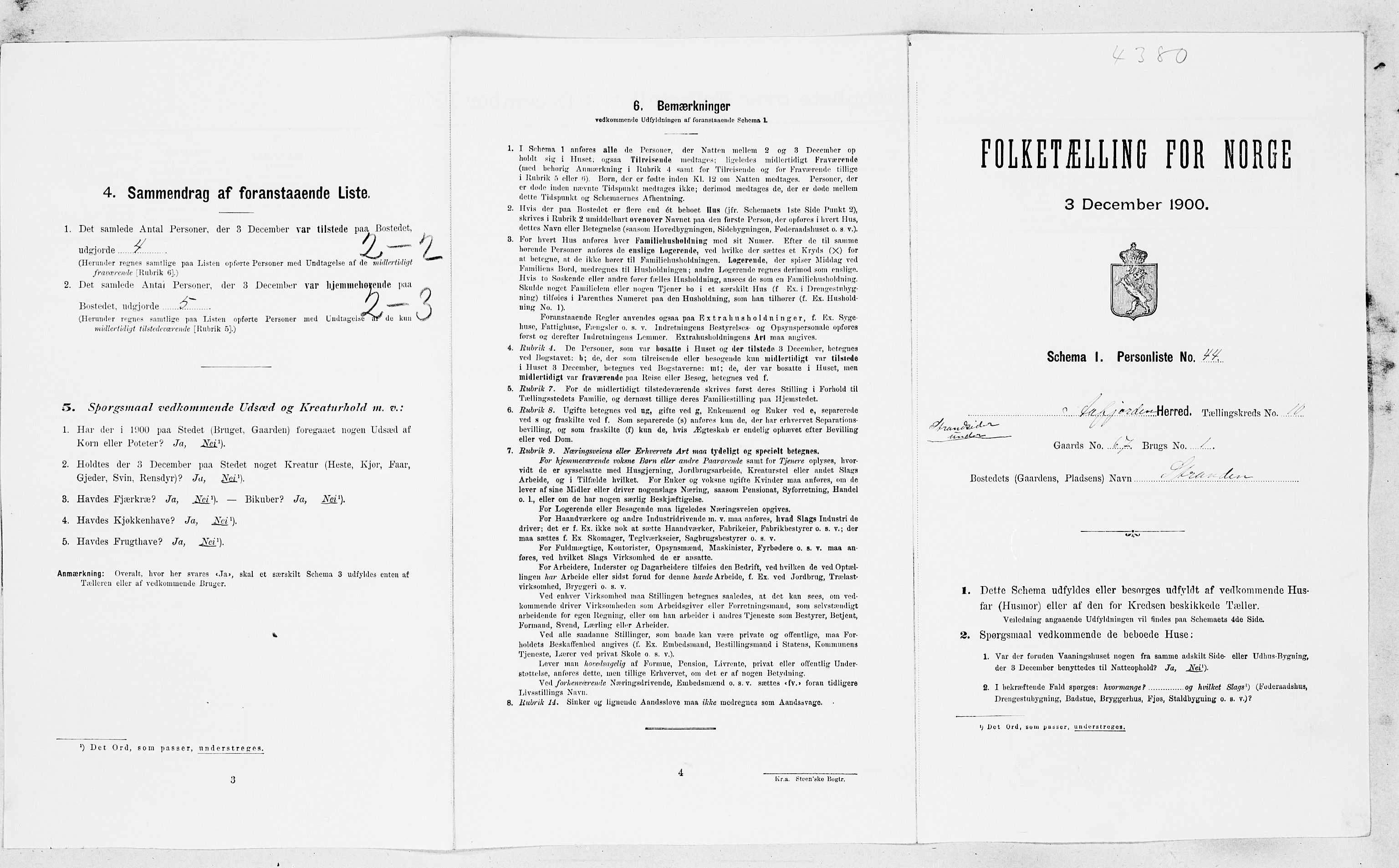 SAT, Folketelling 1900 for 1630 Aa herred, 1900, s. 695
