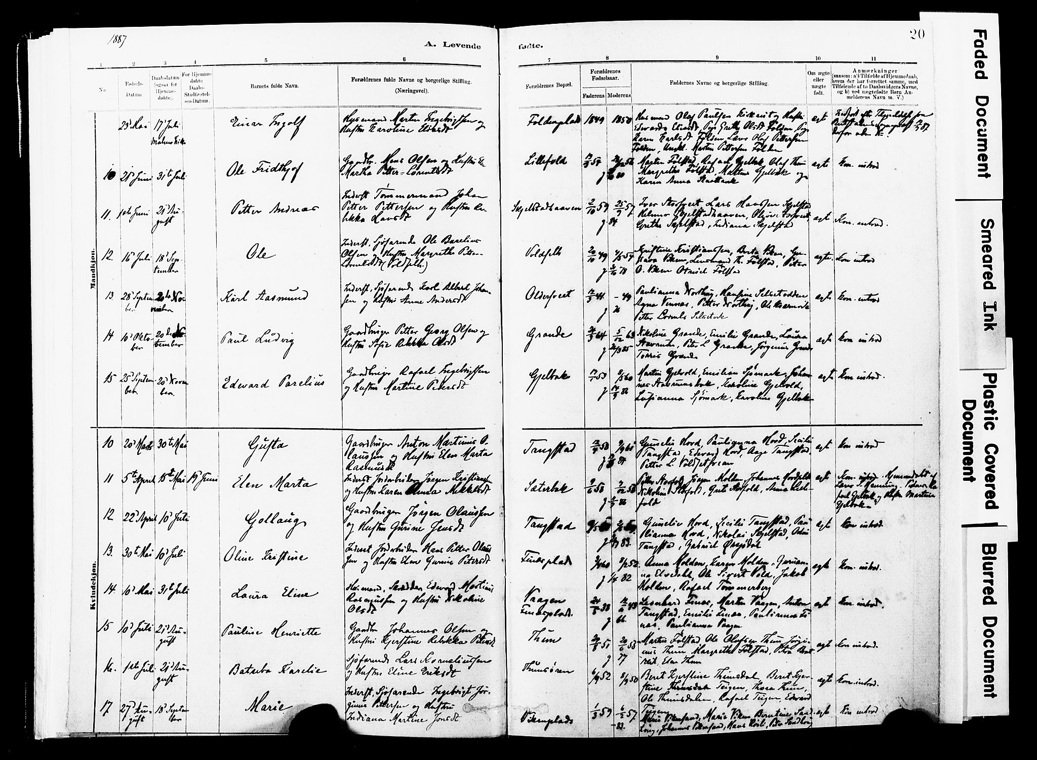 Ministerialprotokoller, klokkerbøker og fødselsregistre - Nord-Trøndelag, SAT/A-1458/744/L0420: Ministerialbok nr. 744A04, 1882-1904, s. 20