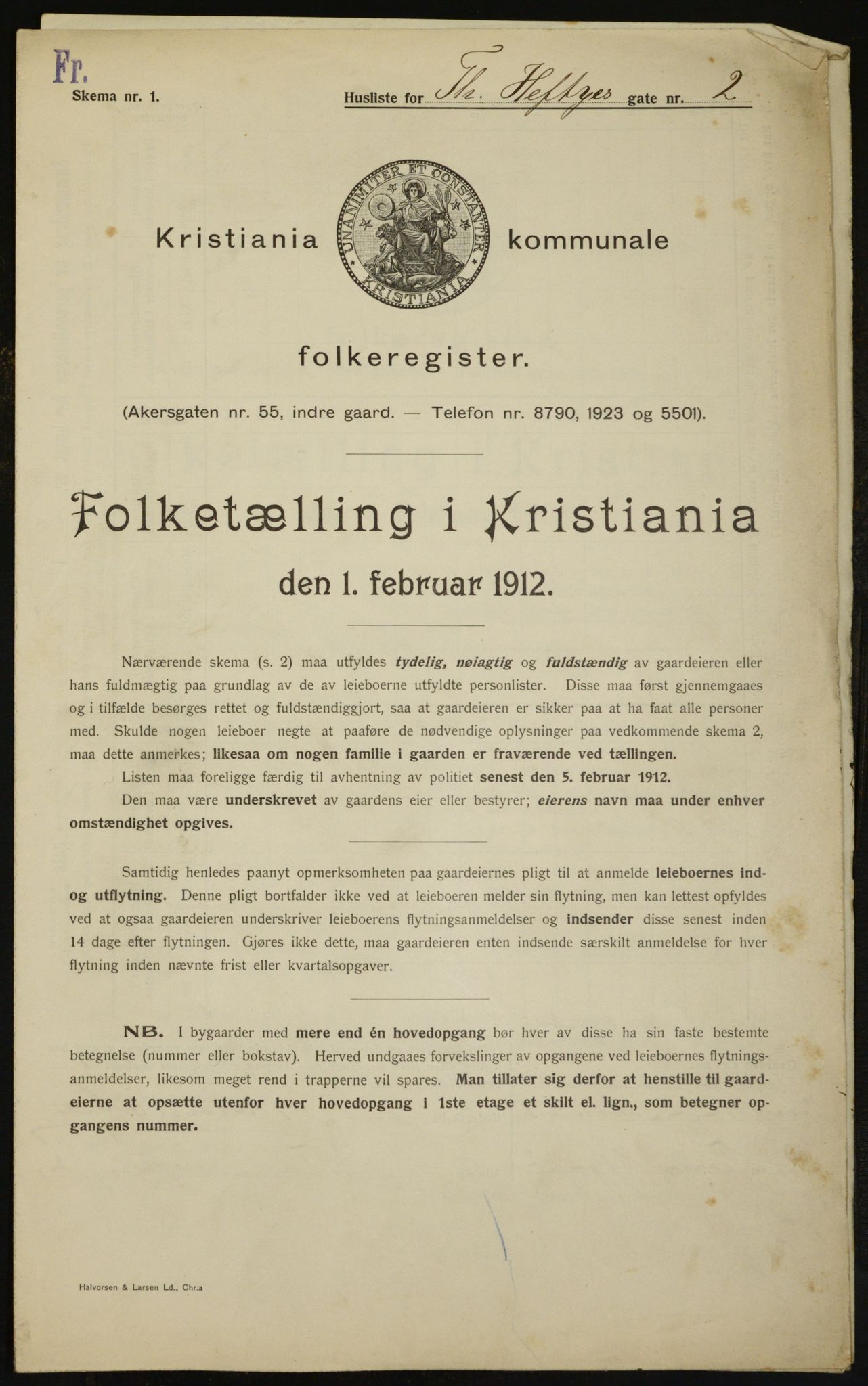 OBA, Kommunal folketelling 1.2.1912 for Kristiania, 1912, s. 108835