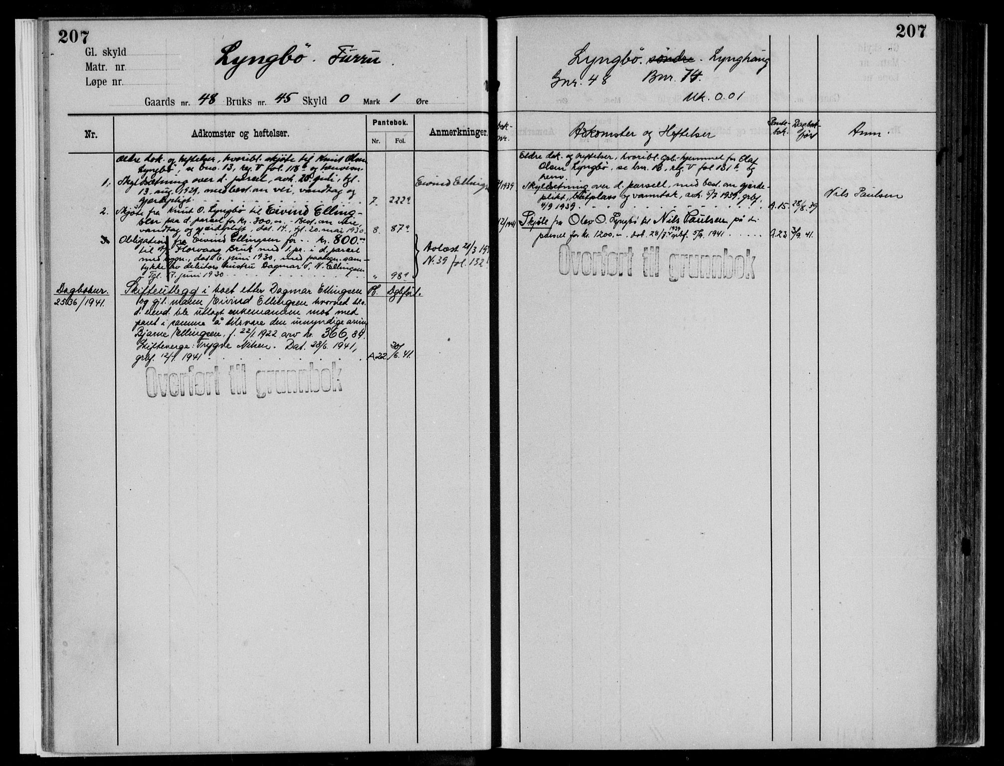Midhordland sorenskriveri, AV/SAB-A-3001/1/G/Ga/Gab/L0112: Panteregister nr. II.A.b.112, s. 207