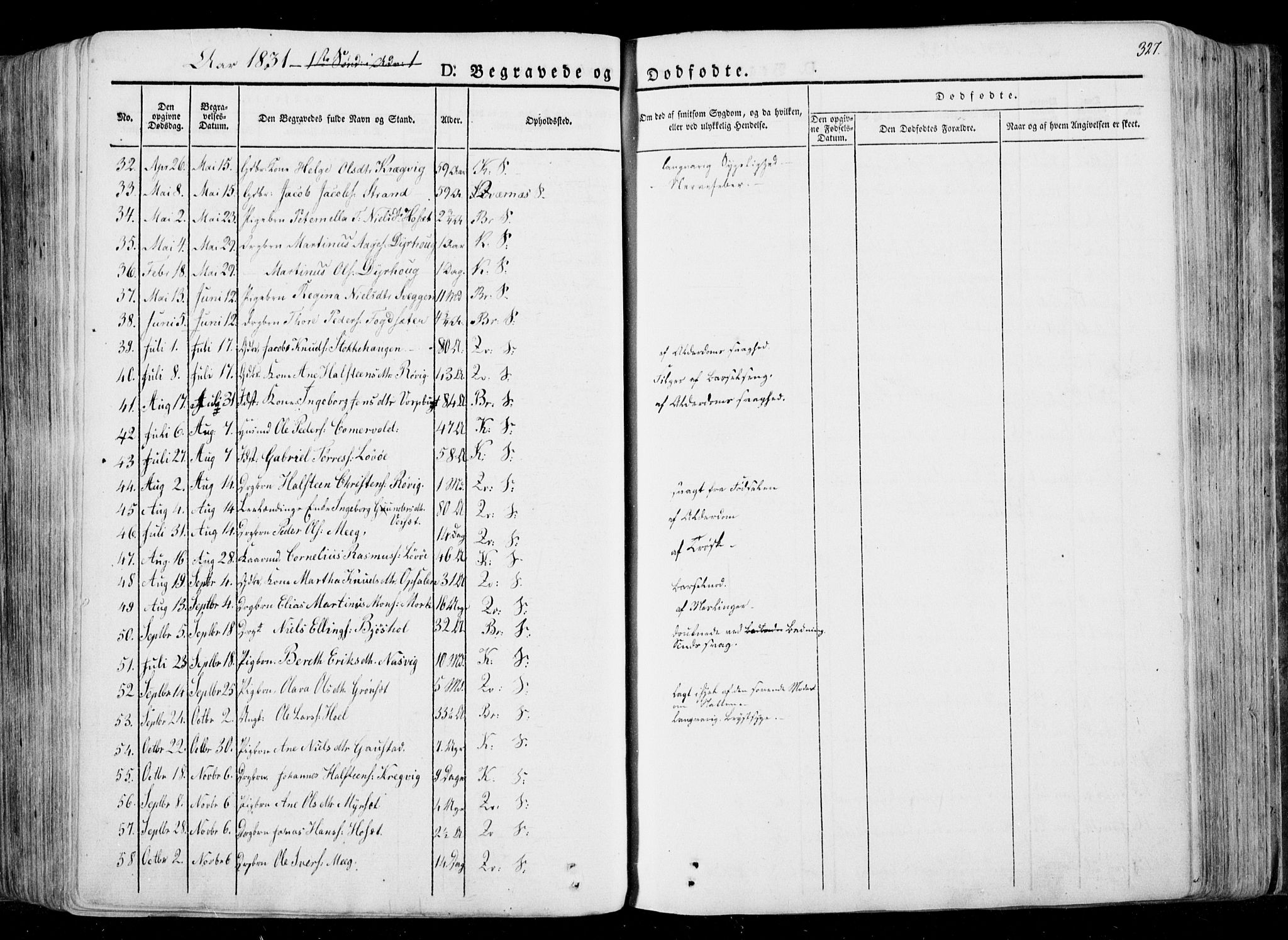 Ministerialprotokoller, klokkerbøker og fødselsregistre - Møre og Romsdal, AV/SAT-A-1454/568/L0803: Ministerialbok nr. 568A10, 1830-1853, s. 327