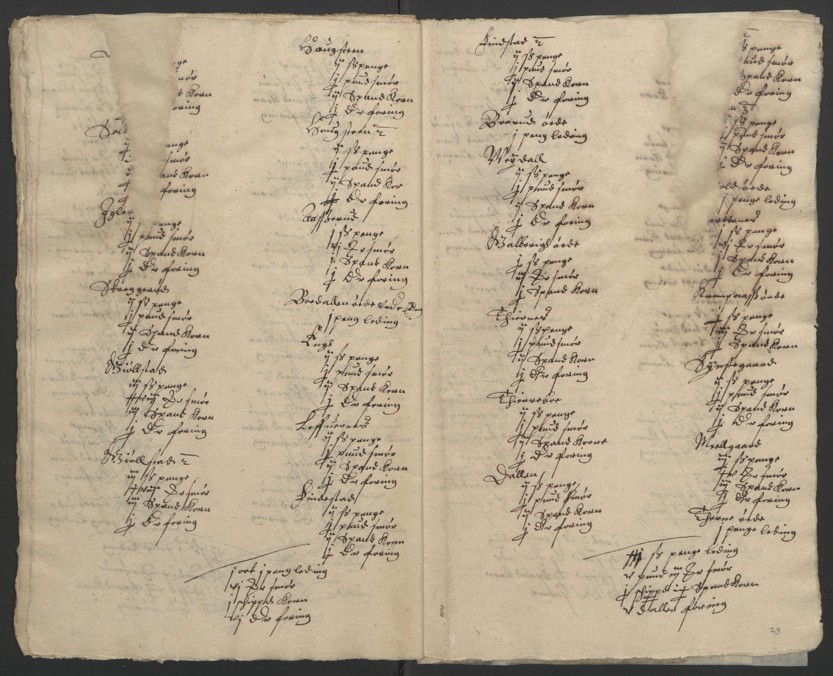 Stattholderembetet 1572-1771, AV/RA-EA-2870/Ek/L0002/0001: Jordebøker til utlikning av garnisonsskatt 1624-1626: / Jordebøker for noen vikværske len, 1624-1626, s. 67