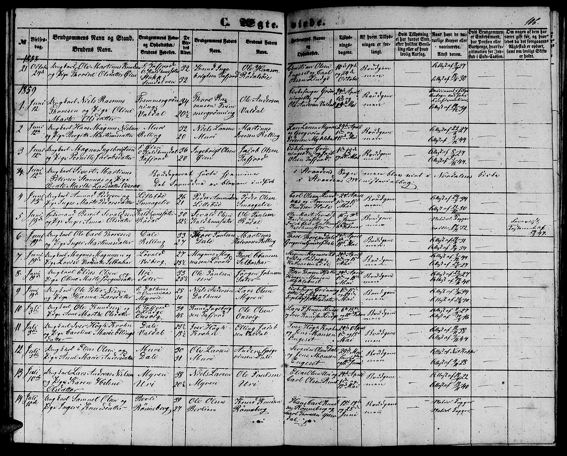 Ministerialprotokoller, klokkerbøker og fødselsregistre - Møre og Romsdal, SAT/A-1454/519/L0261: Klokkerbok nr. 519C02, 1854-1867, s. 106