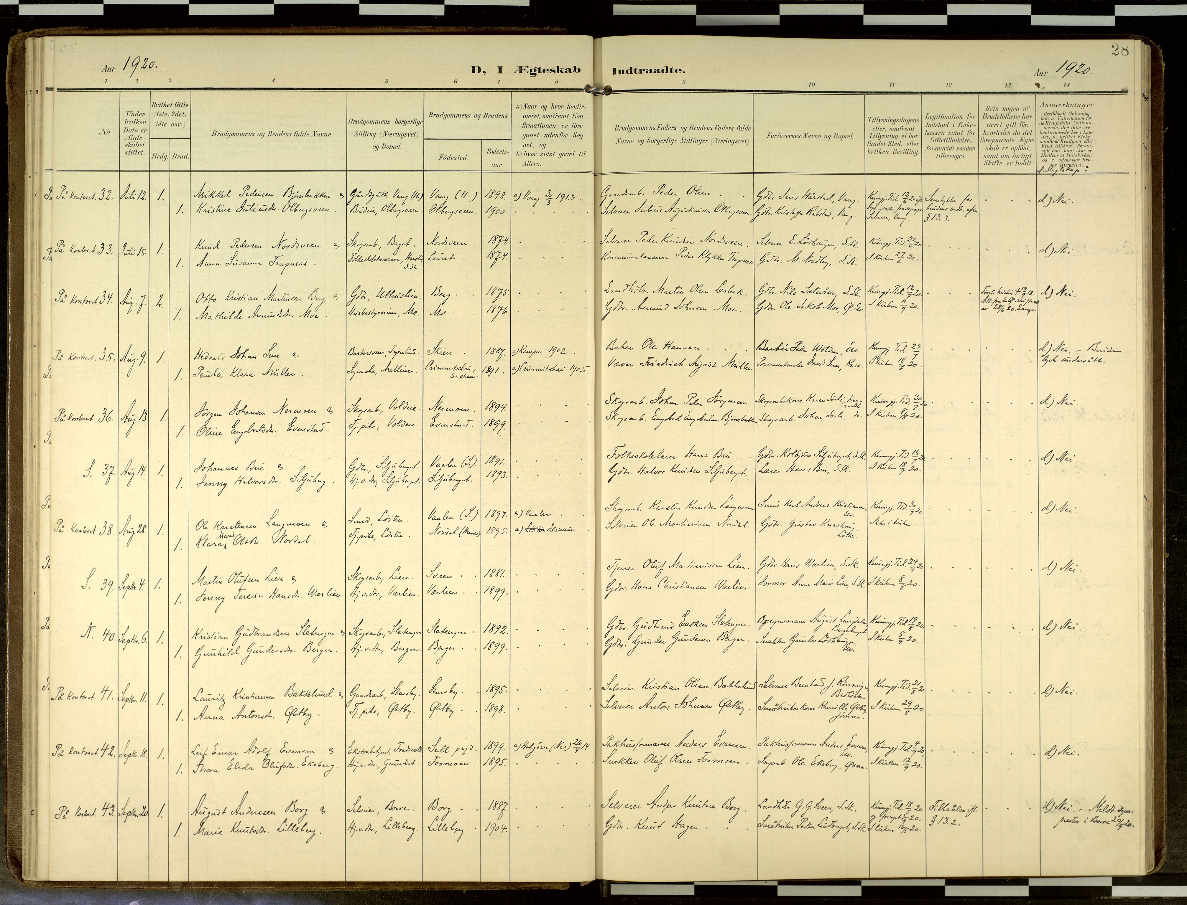 Elverum prestekontor, AV/SAH-PREST-044/H/Ha/Haa/L0019: Ministerialbok nr. 19, 1903-1926, s. 28