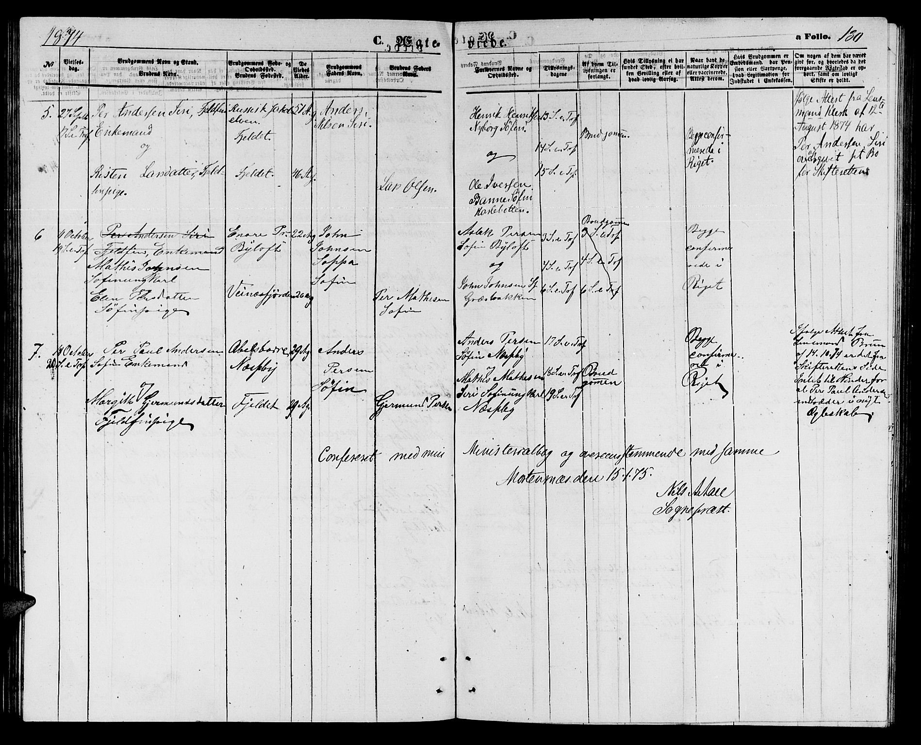 Nesseby sokneprestkontor, SATØ/S-1330/H/Hb/L0003klokker: Klokkerbok nr. 3, 1869-1876, s. 130