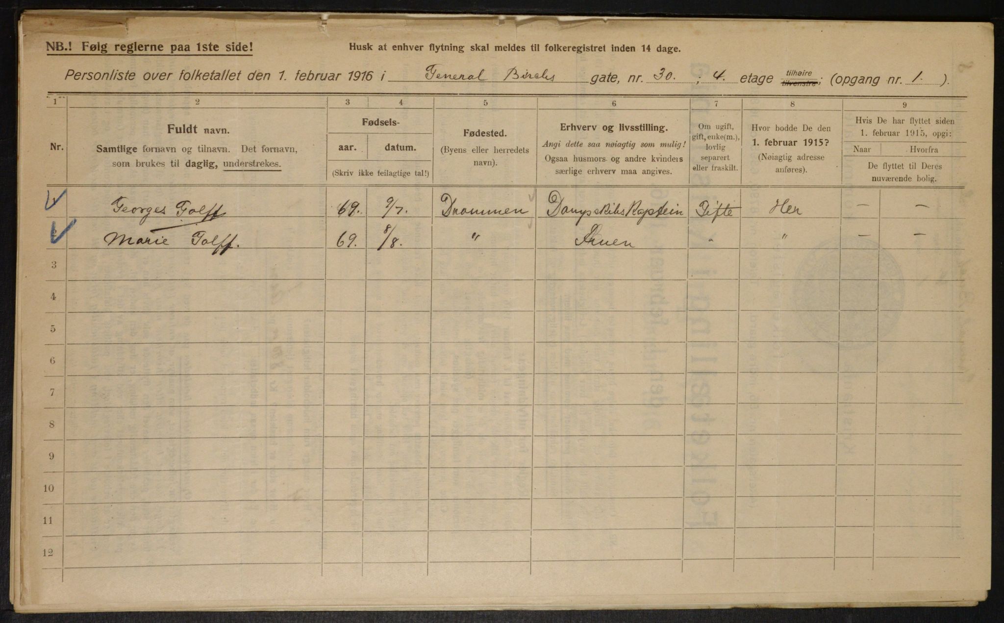 OBA, Kommunal folketelling 1.2.1916 for Kristiania, 1916, s. 29656