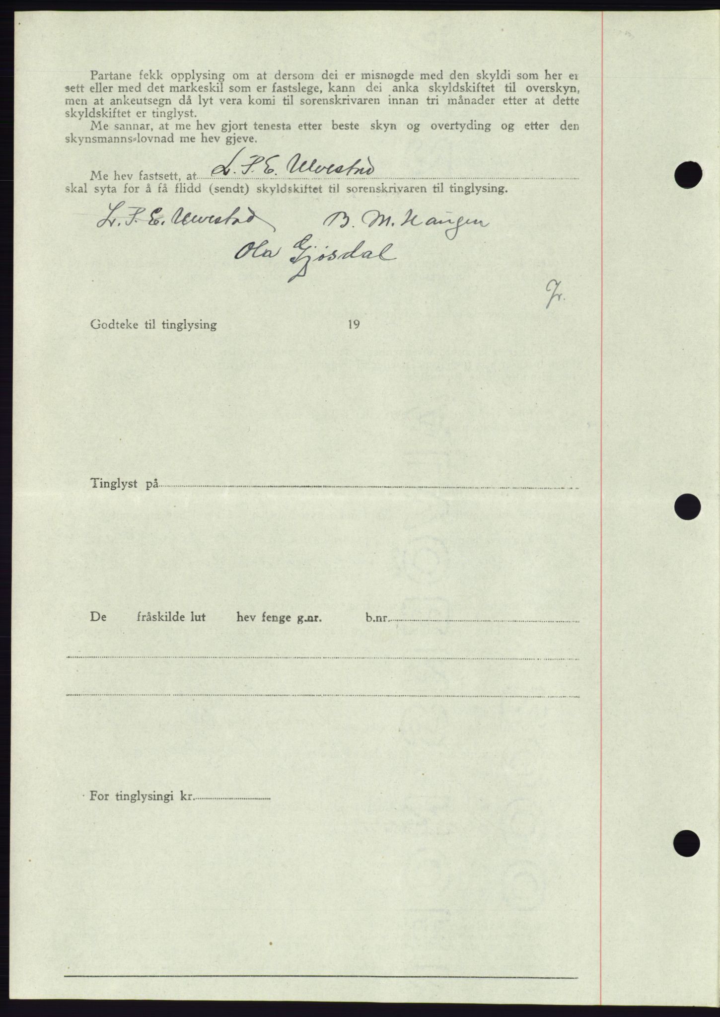 Søre Sunnmøre sorenskriveri, AV/SAT-A-4122/1/2/2C/L0077: Pantebok nr. 3A, 1945-1946, Dagboknr: 744/1945