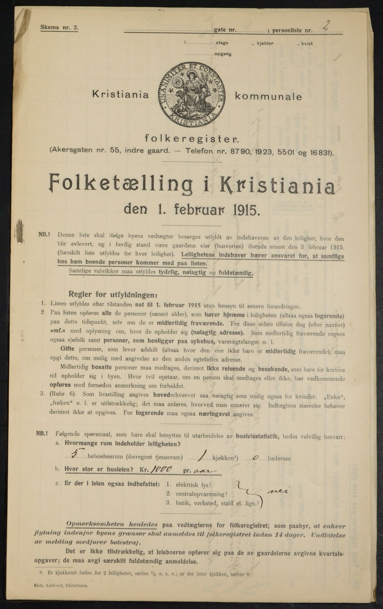 OBA, Kommunal folketelling 1.2.1915 for Kristiania, 1915, s. 99633