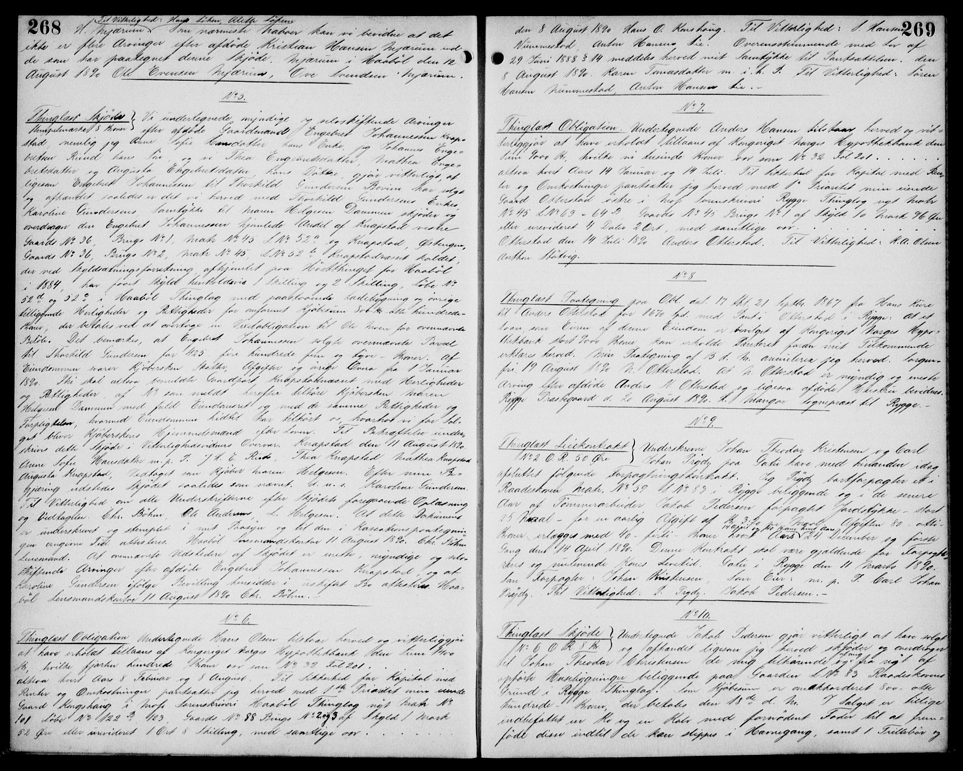 Moss sorenskriveri, SAO/A-10168: Pantebok nr. 17, 1888-1893, s. 269