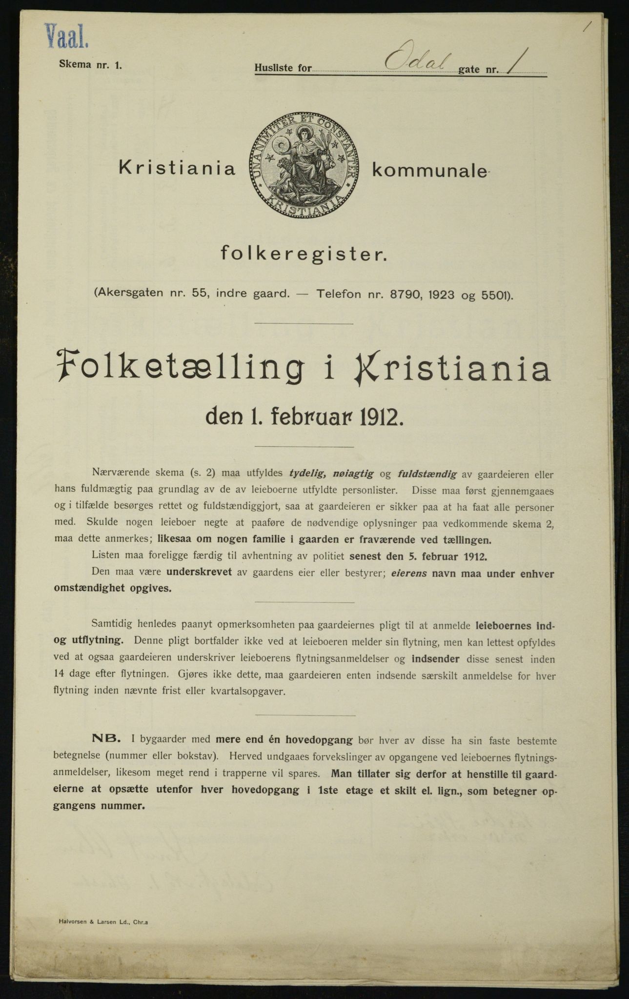 OBA, Kommunal folketelling 1.2.1912 for Kristiania, 1912, s. 75074