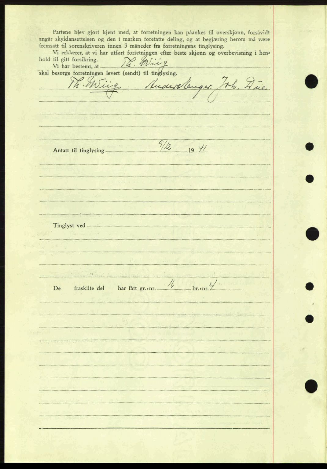 Idd og Marker sorenskriveri, AV/SAO-A-10283/G/Gb/Gbb/L0005: Pantebok nr. A5, 1941-1943, Dagboknr: 1326/1941