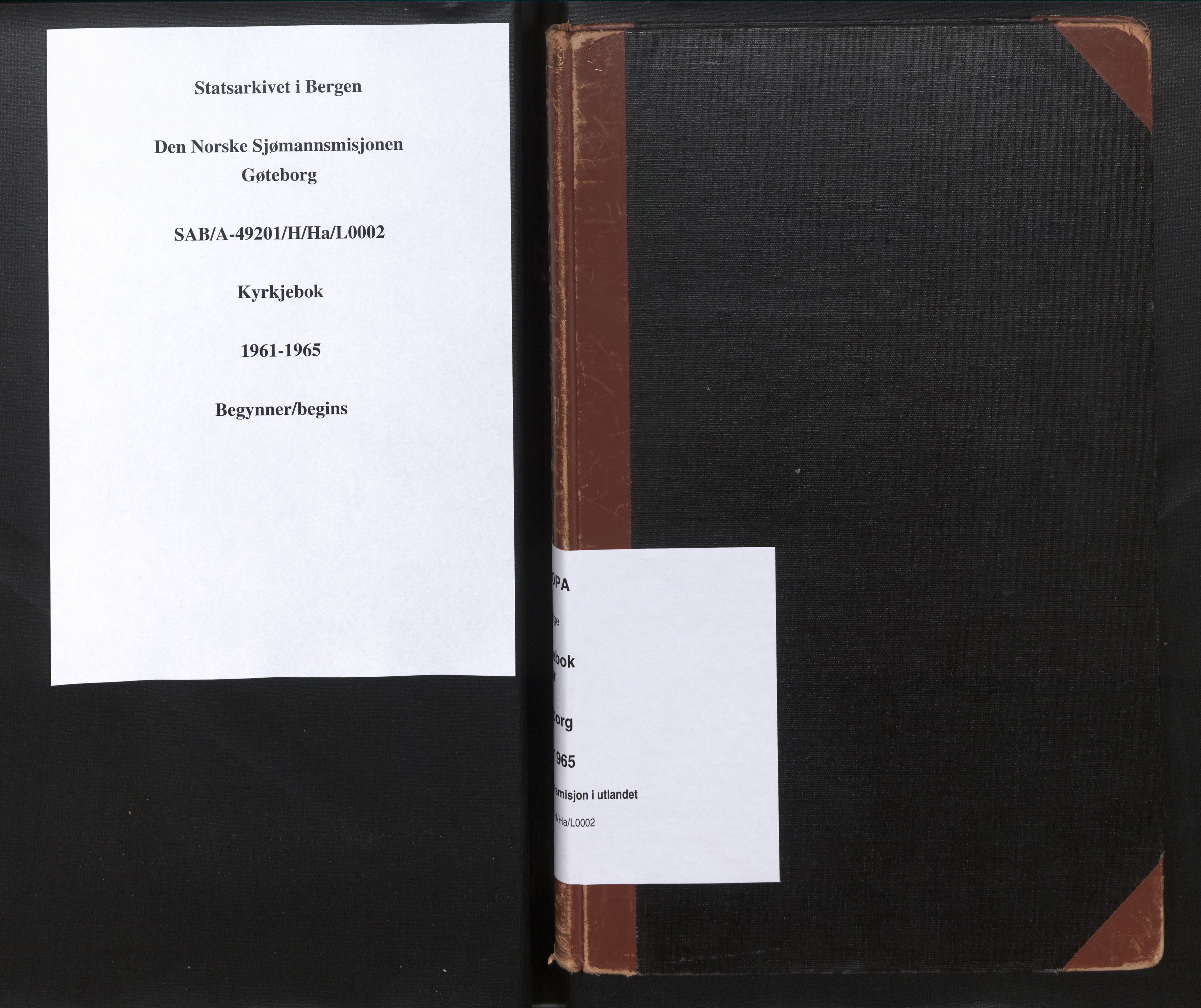 Den norske sjømannsmisjon i utlandet/Gøteborg, AV/SAB-SAB/PA-0109/H/Ha/L0002: Ministerialbok nr. A 2, 1961-1965
