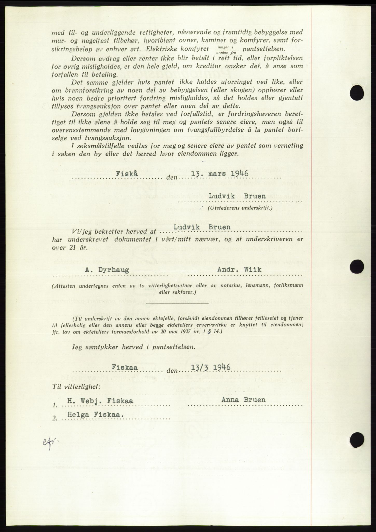 Søre Sunnmøre sorenskriveri, AV/SAT-A-4122/1/2/2C/L0114: Pantebok nr. 1-2B, 1943-1947, Dagboknr: 222/1946