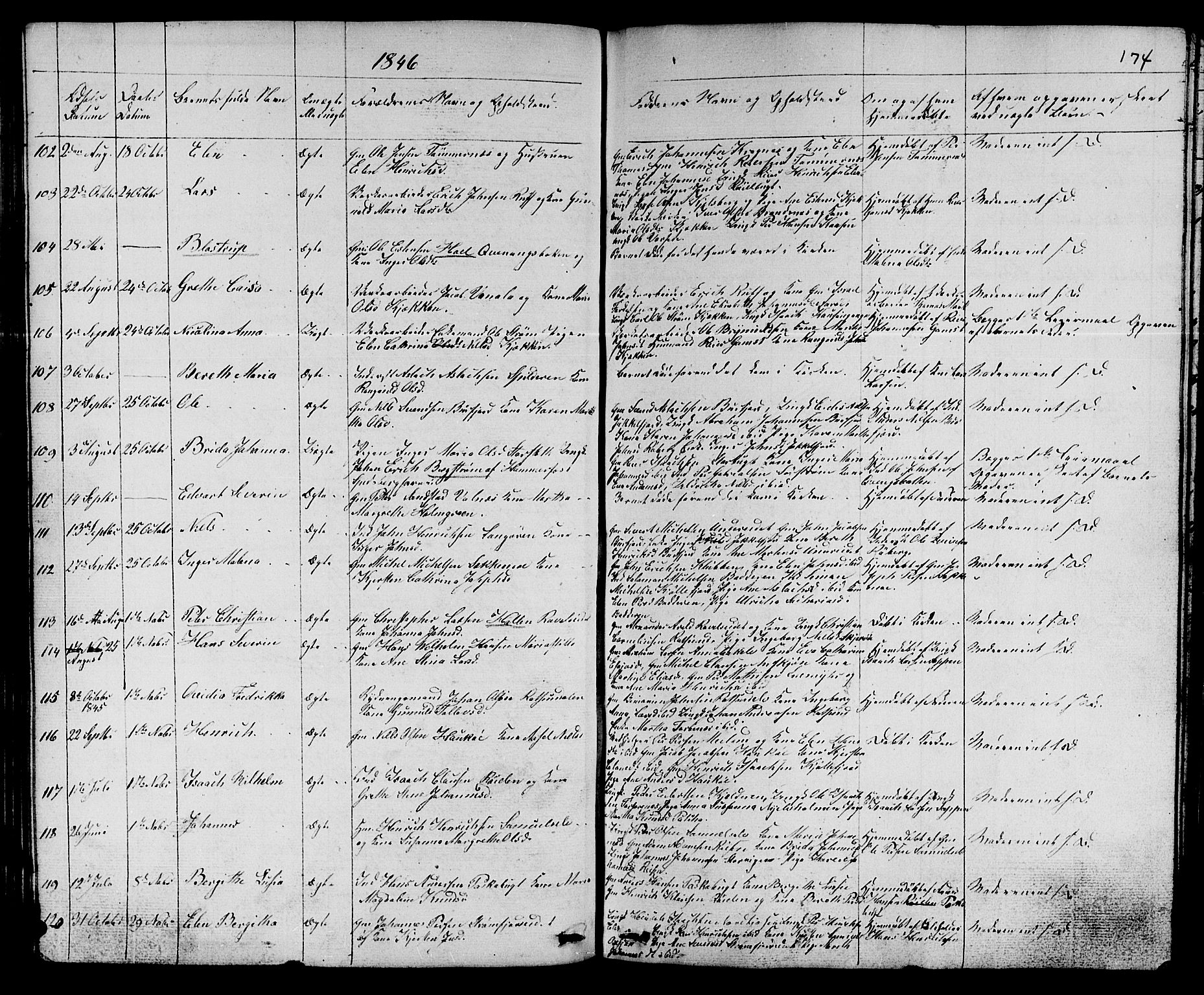 Skjervøy sokneprestkontor, AV/SATØ-S-1300/H/Ha/Hab/L0002klokker: Klokkerbok nr. 2, 1839-1848, s. 173-174