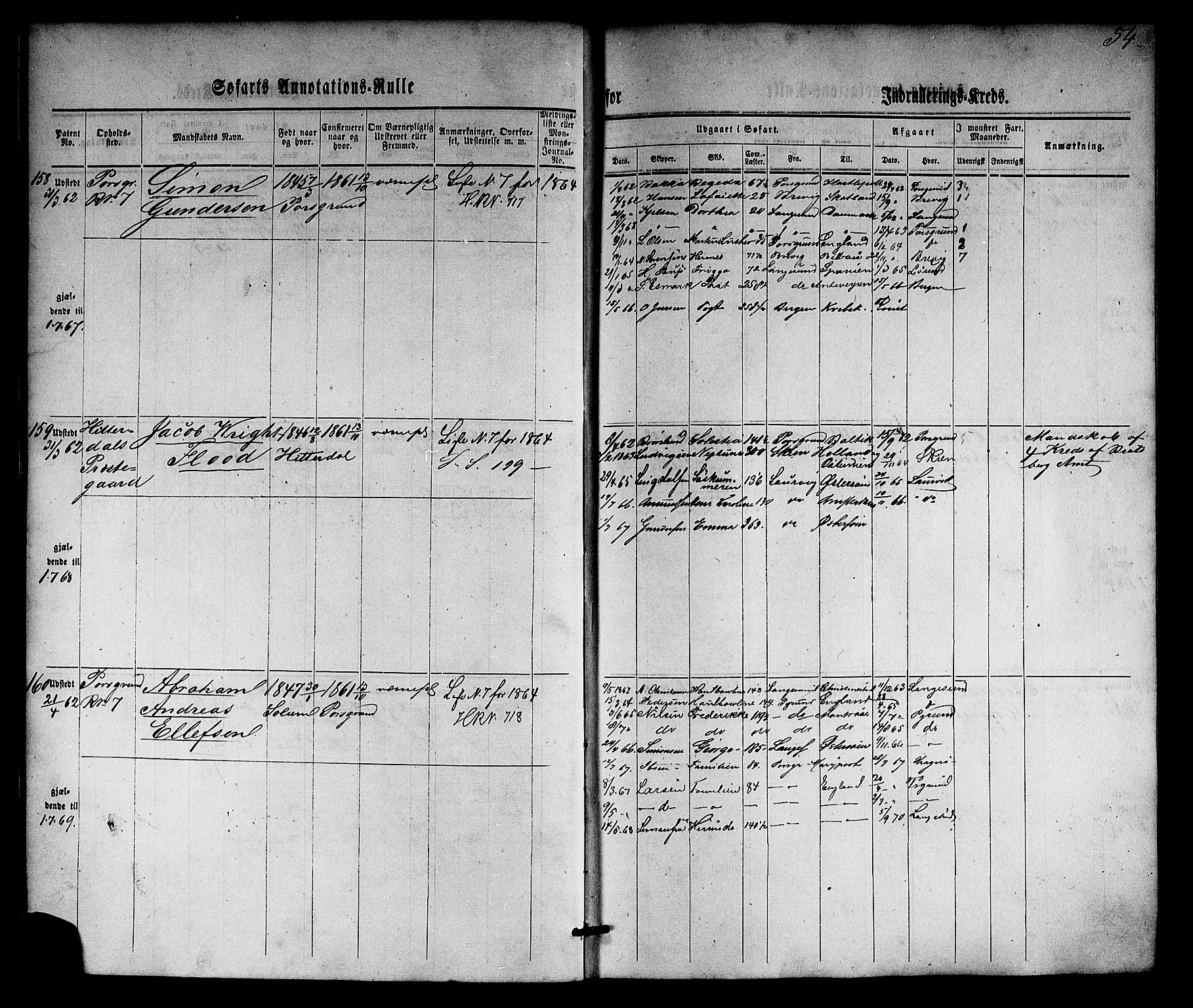 Porsgrunn innrulleringskontor, AV/SAKO-A-829/F/Fb/L0003: Annotasjonsrulle, 1860-1870, s. 82