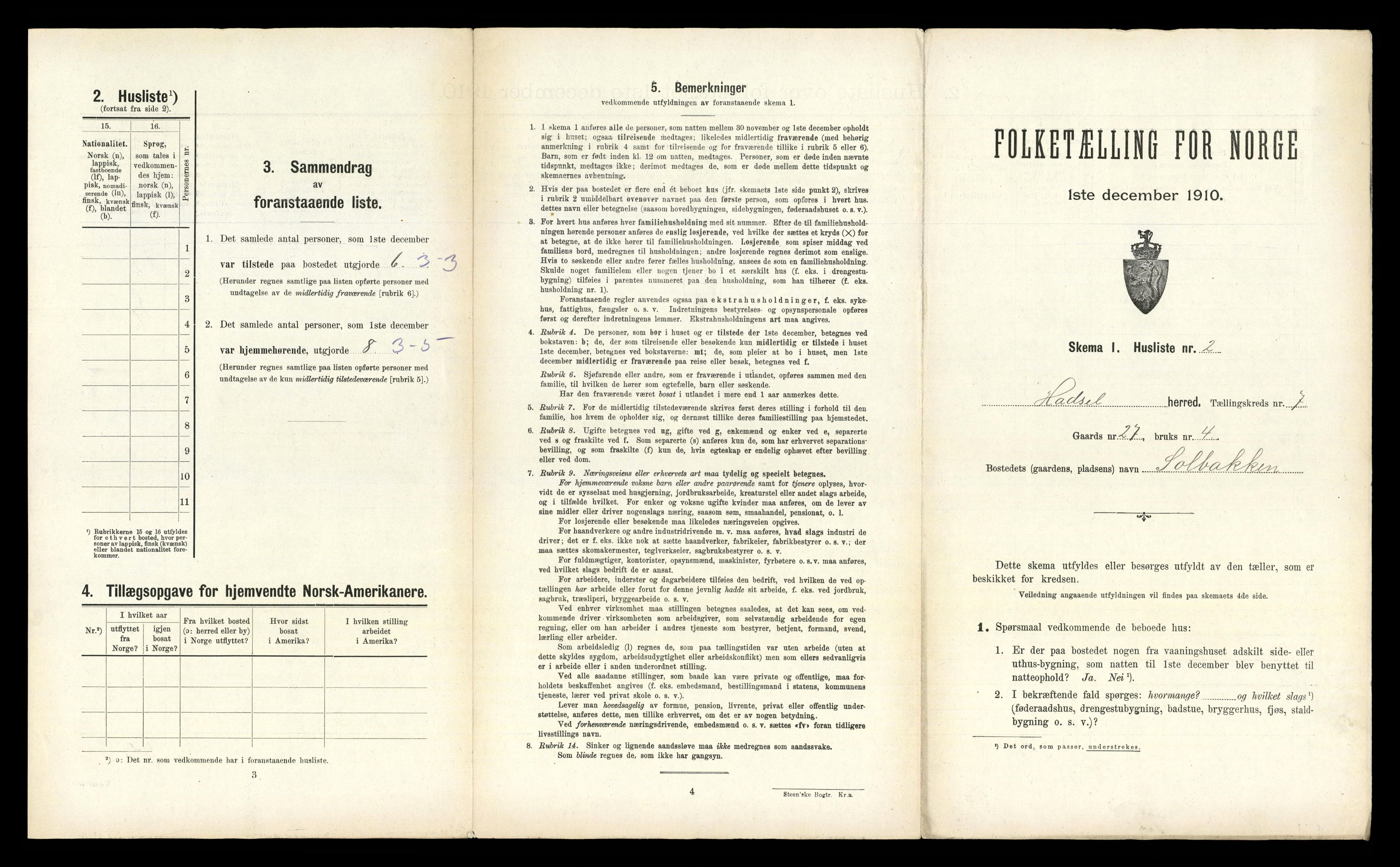 RA, Folketelling 1910 for 1866 Hadsel herred, 1910, s. 695