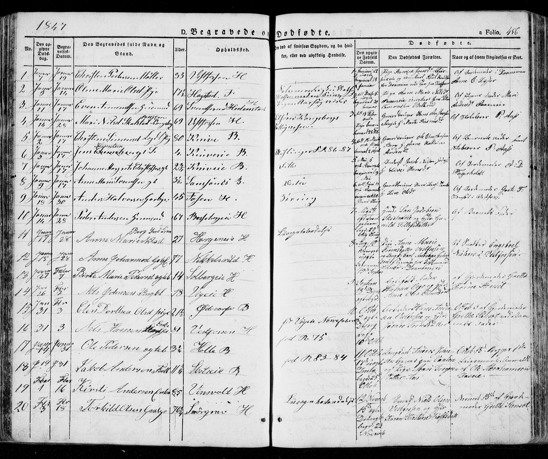 Eiker kirkebøker, AV/SAKO-A-4/G/Ga/L0002: Klokkerbok nr. I 2, 1832-1856, s. 456