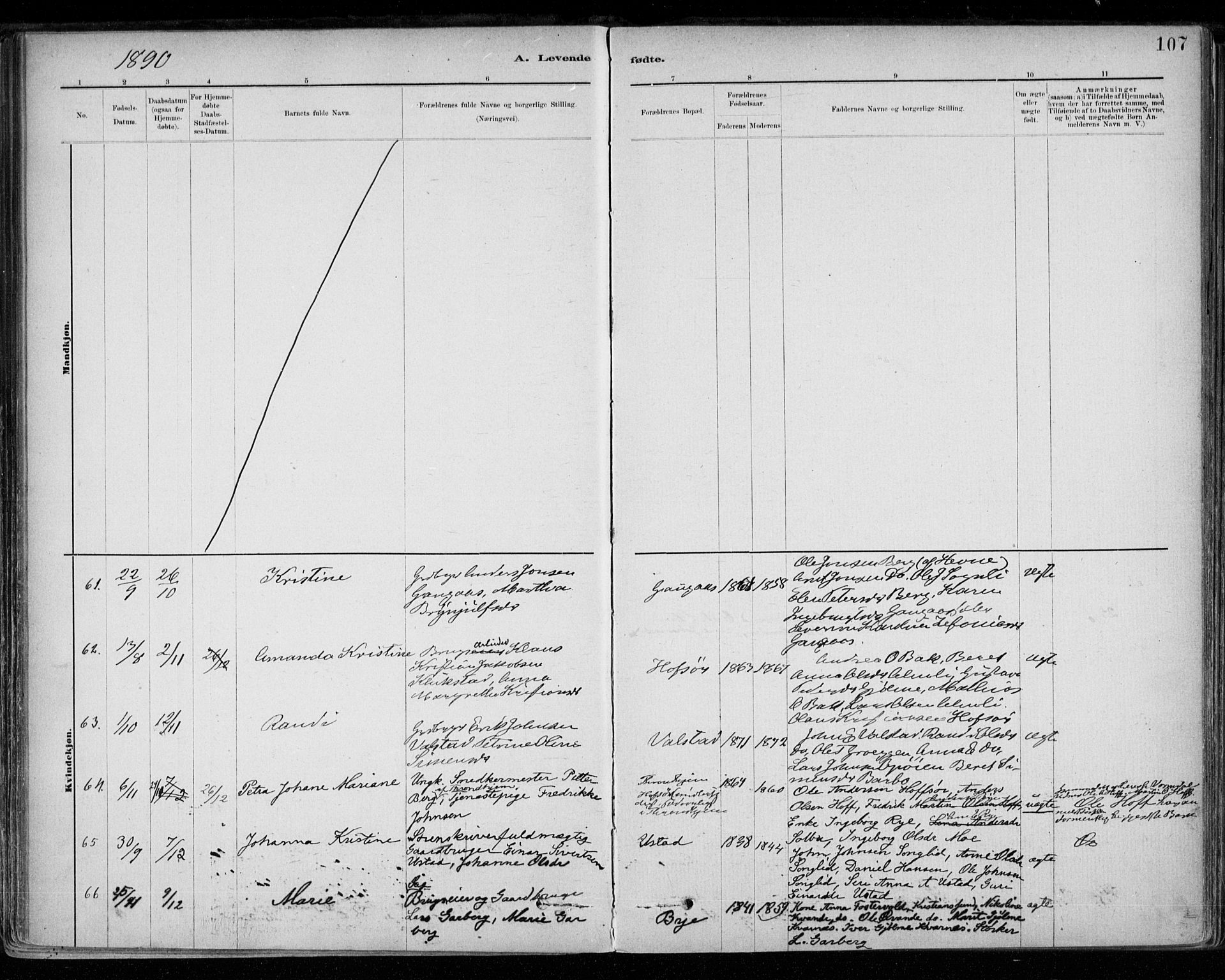 Ministerialprotokoller, klokkerbøker og fødselsregistre - Sør-Trøndelag, SAT/A-1456/668/L0809: Ministerialbok nr. 668A09, 1881-1895, s. 107