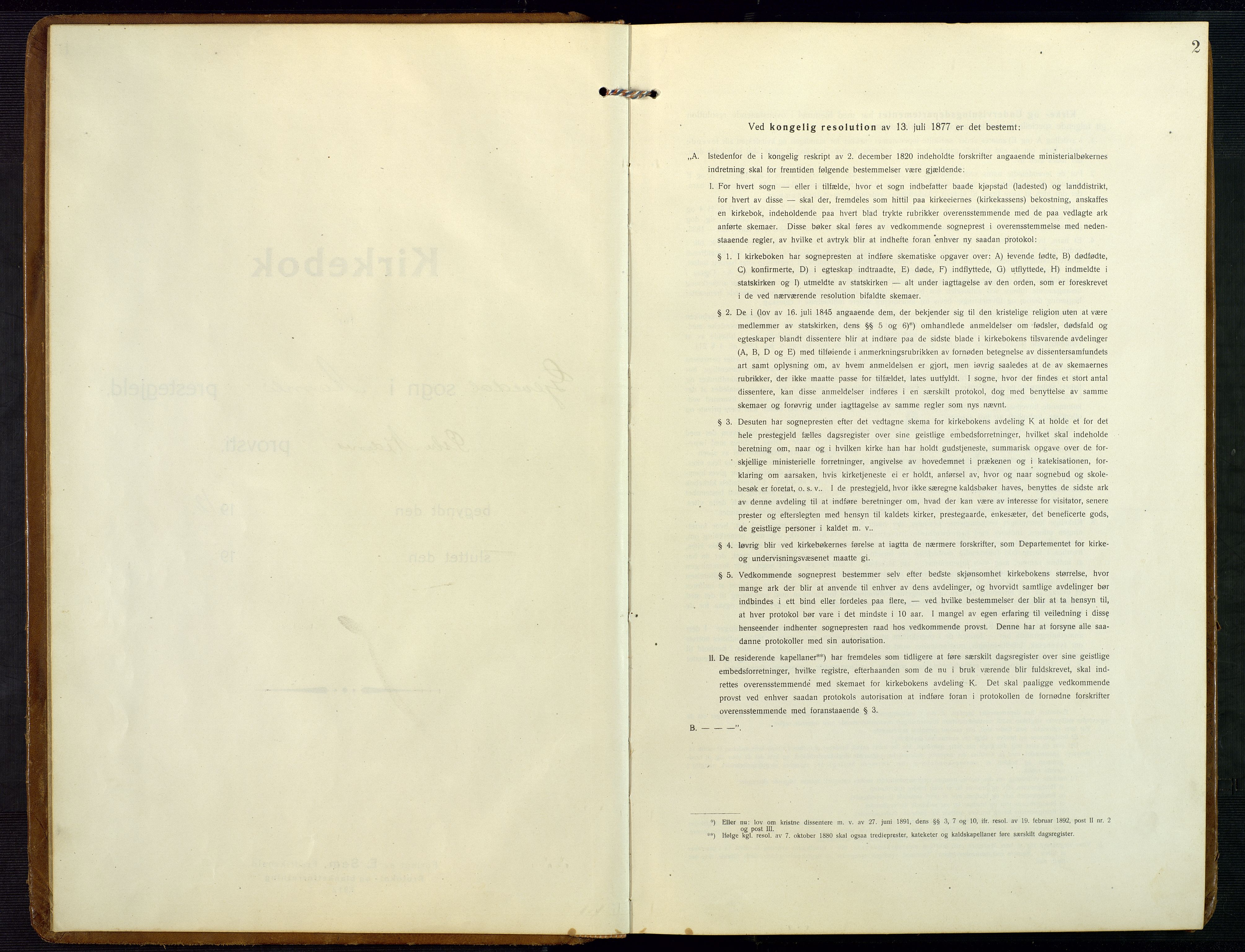 Åmli sokneprestkontor, SAK/1111-0050/F/Fb/Fba/L0003: Klokkerbok nr. B 3, 1912-1974, s. 2