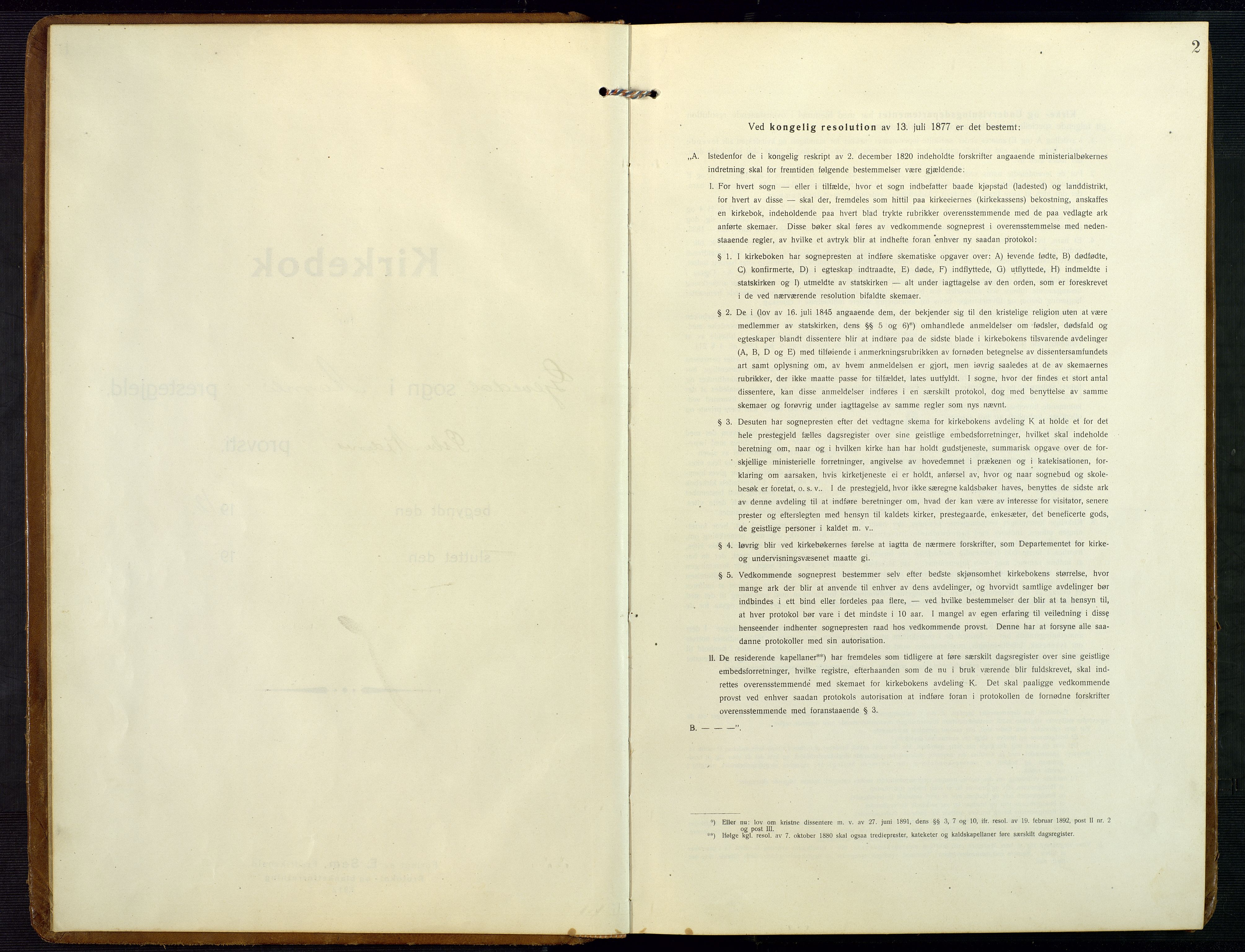 Åmli sokneprestkontor, AV/SAK-1111-0050/F/Fb/Fba/L0003: Klokkerbok nr. B 3, 1912-1974, s. 2