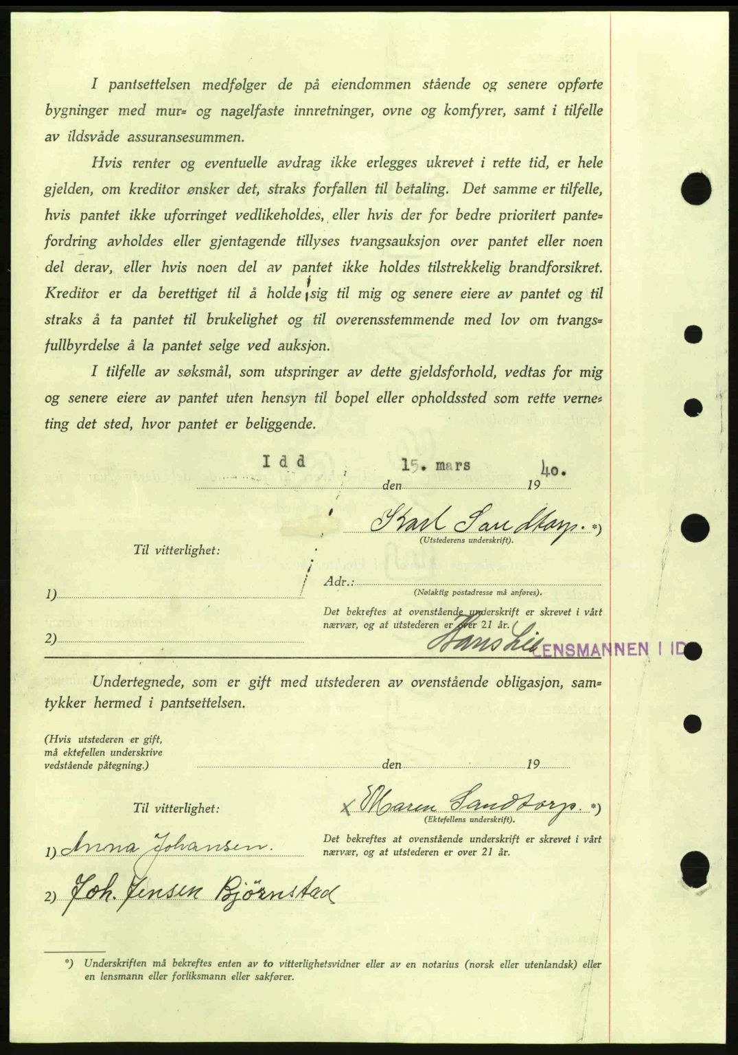 Idd og Marker sorenskriveri, AV/SAO-A-10283/G/Gb/Gbc/L0002: Pantebok nr. B4-9a, 1939-1945, Dagboknr: 459/1942
