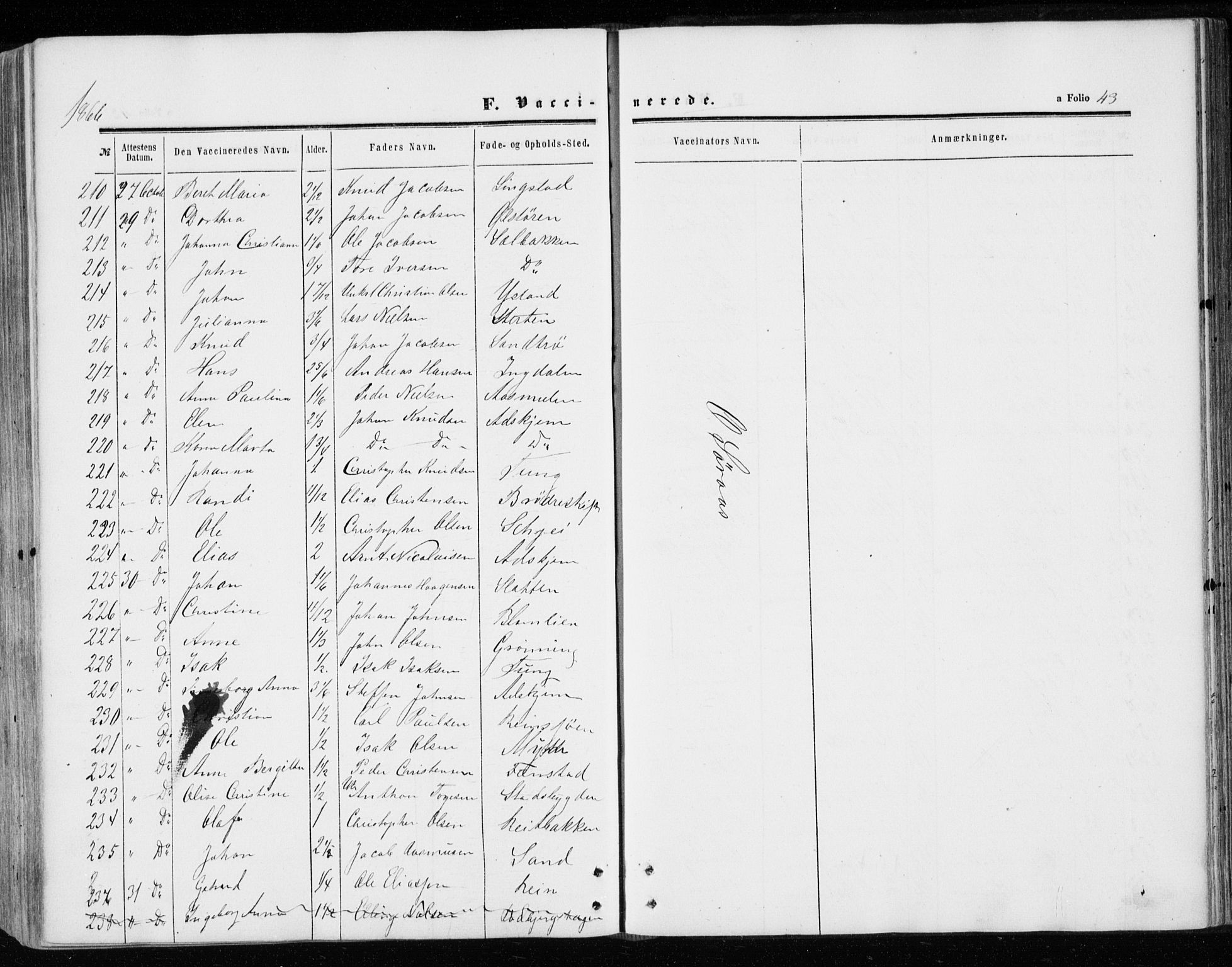 Ministerialprotokoller, klokkerbøker og fødselsregistre - Sør-Trøndelag, AV/SAT-A-1456/646/L0612: Ministerialbok nr. 646A10, 1858-1869, s. 43