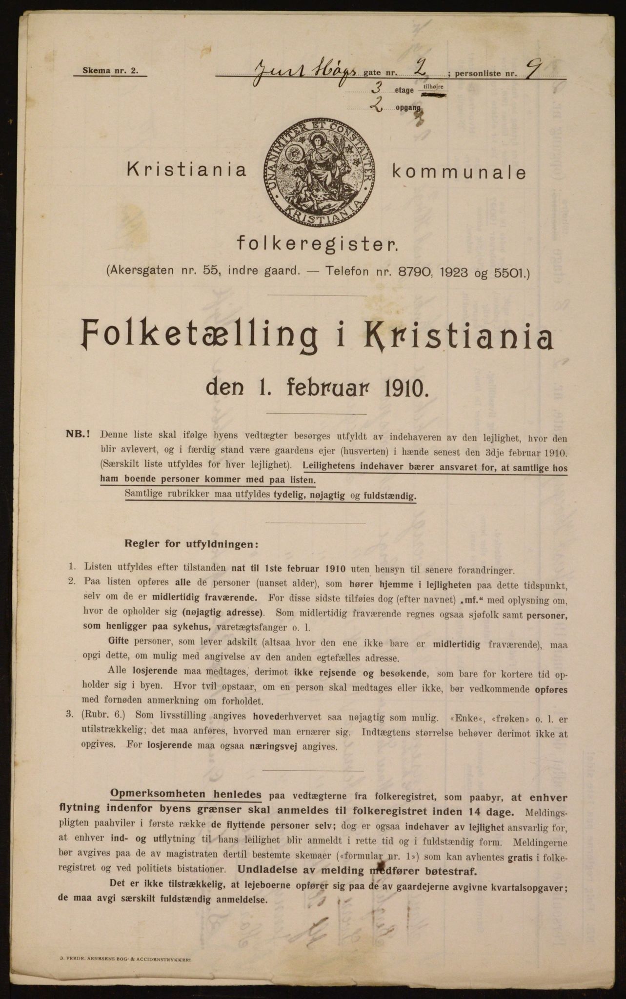 OBA, Kommunal folketelling 1.2.1910 for Kristiania, 1910, s. 46289