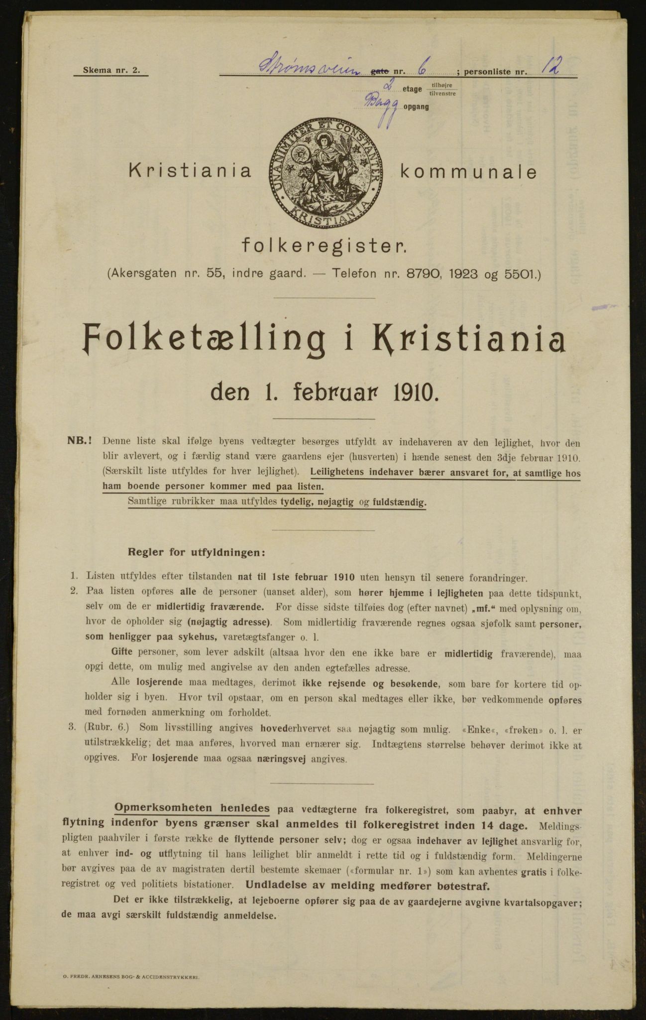 OBA, Kommunal folketelling 1.2.1910 for Kristiania, 1910, s. 98720