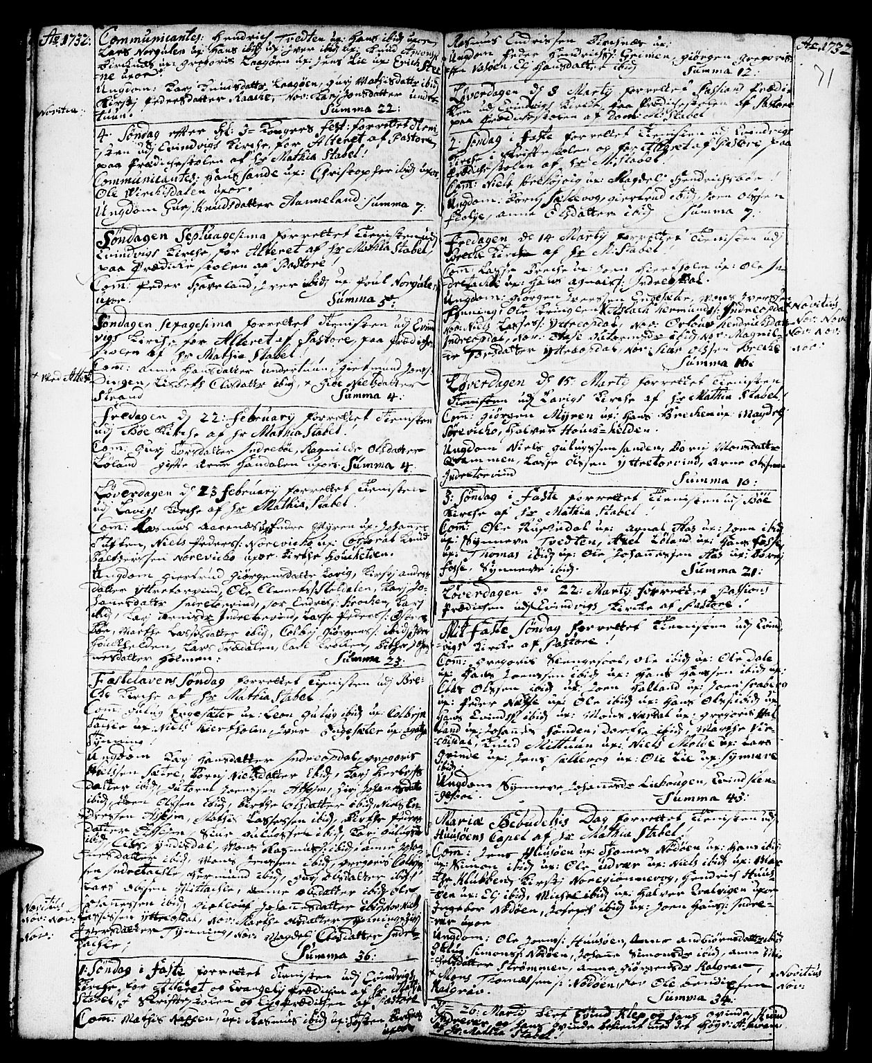 Gulen sokneprestembete, SAB/A-80201/H/Haa/Haaa/L0001: Ministerialbok nr. A 1, 1680-1735, s. 71