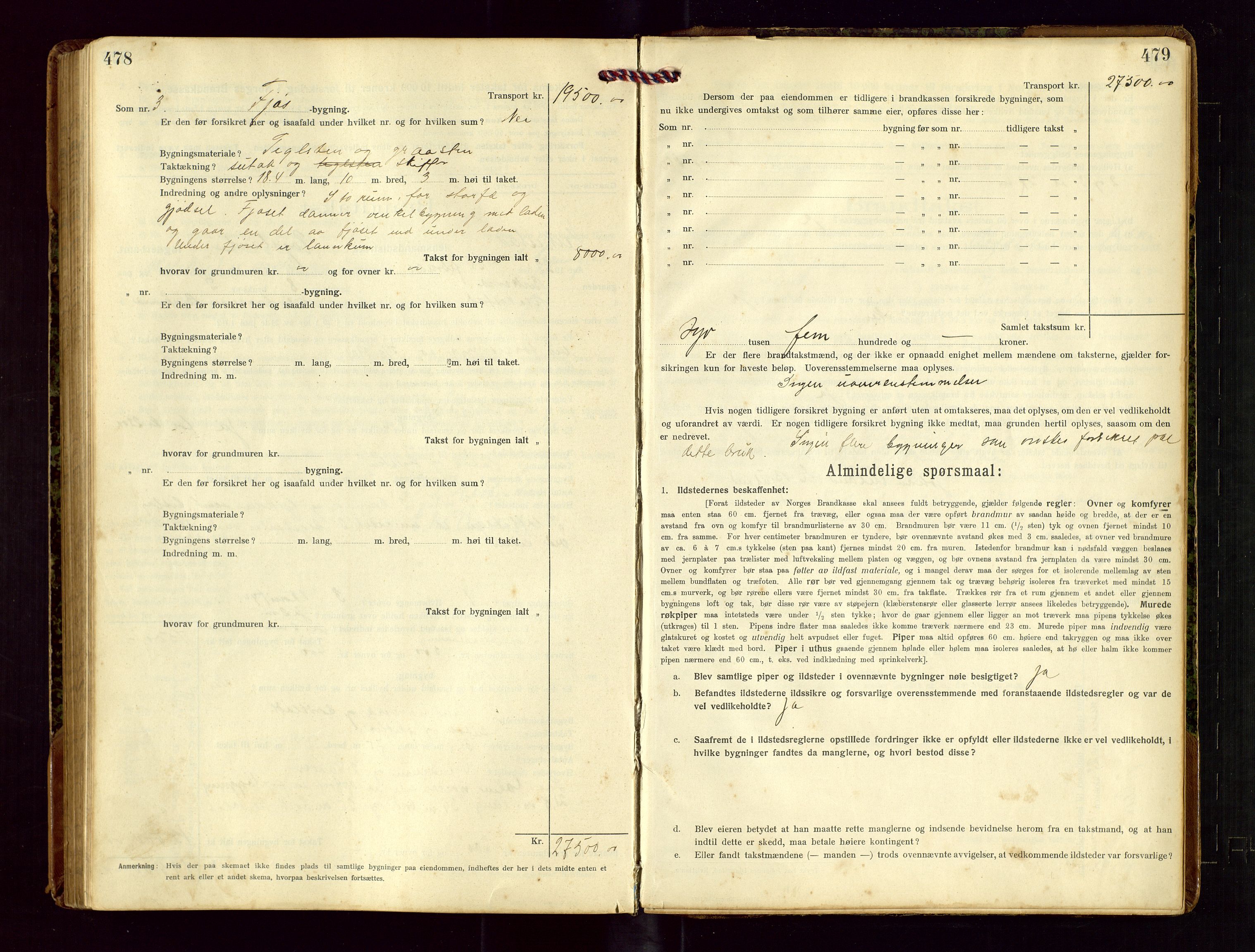 Heskestad lensmannskontor, SAST/A-100304/Gob/L0002: "Brandtakstprotokol", 1915-1922, s. 478-479