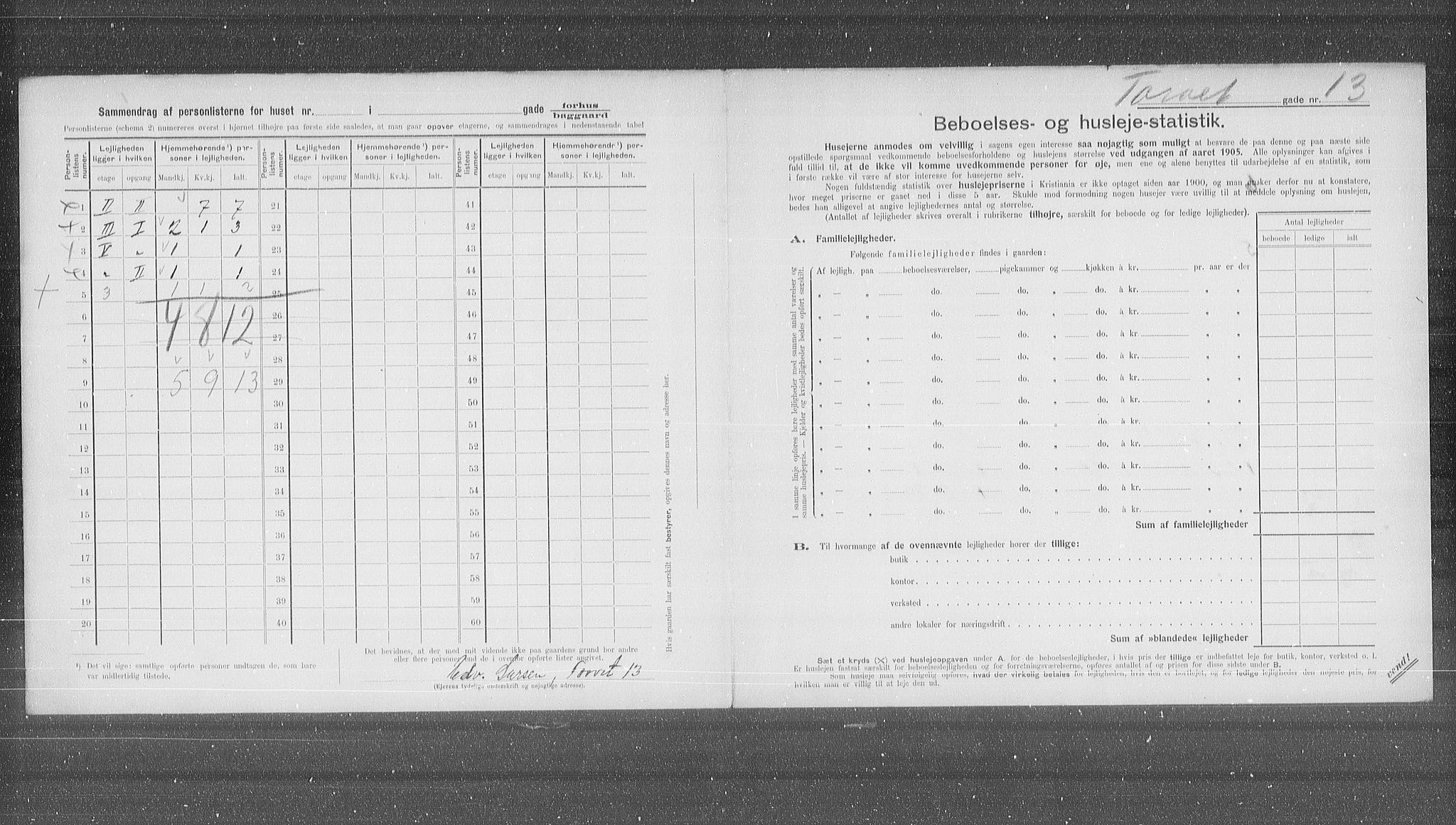 OBA, Kommunal folketelling 31.12.1905 for Kristiania kjøpstad, 1905, s. 59836