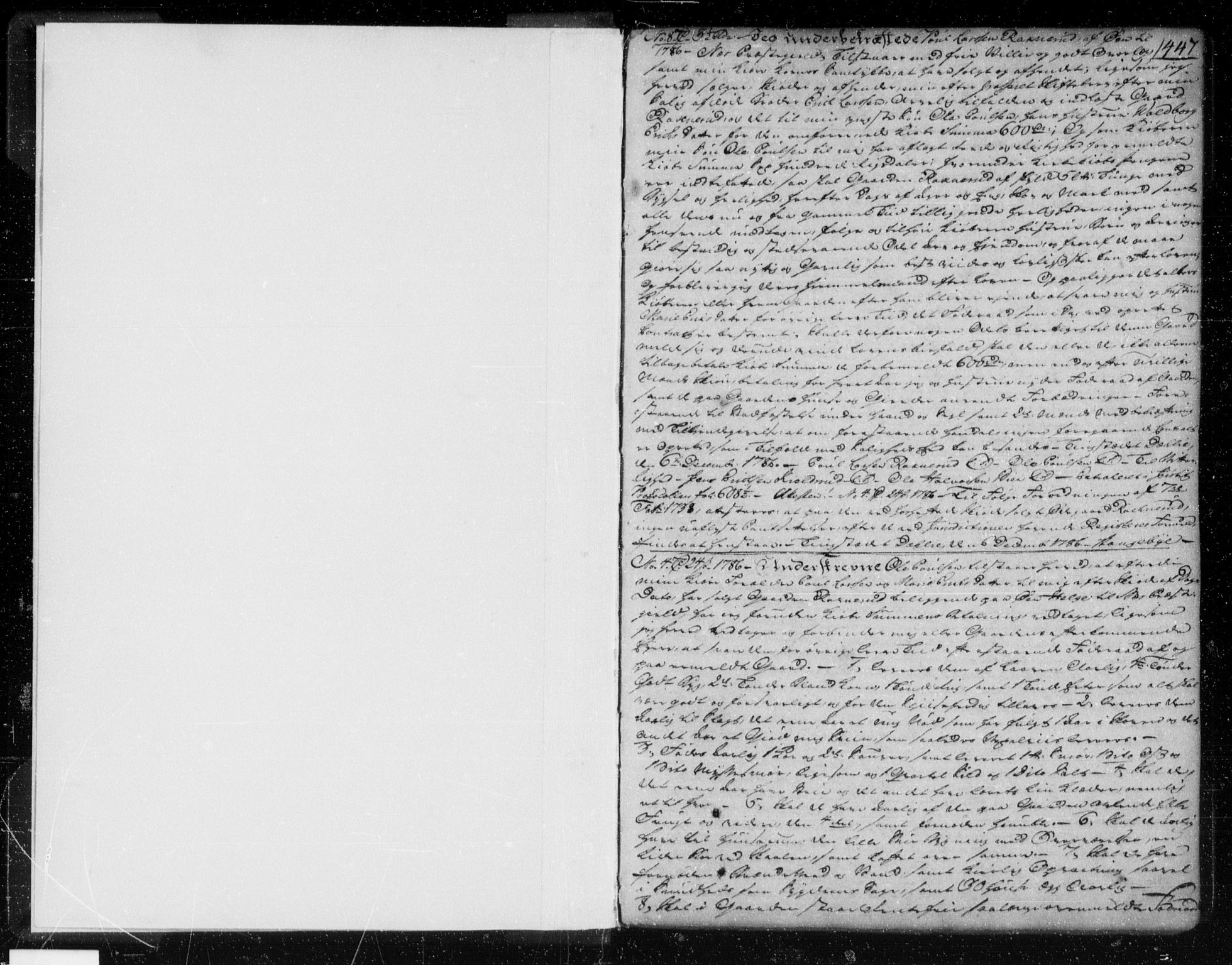 Nord-Hedmark sorenskriveri, SAH/TING-012/H/Hb/Hba/L0001B: Pantebok nr. 1b, 1786-1794, s. 447