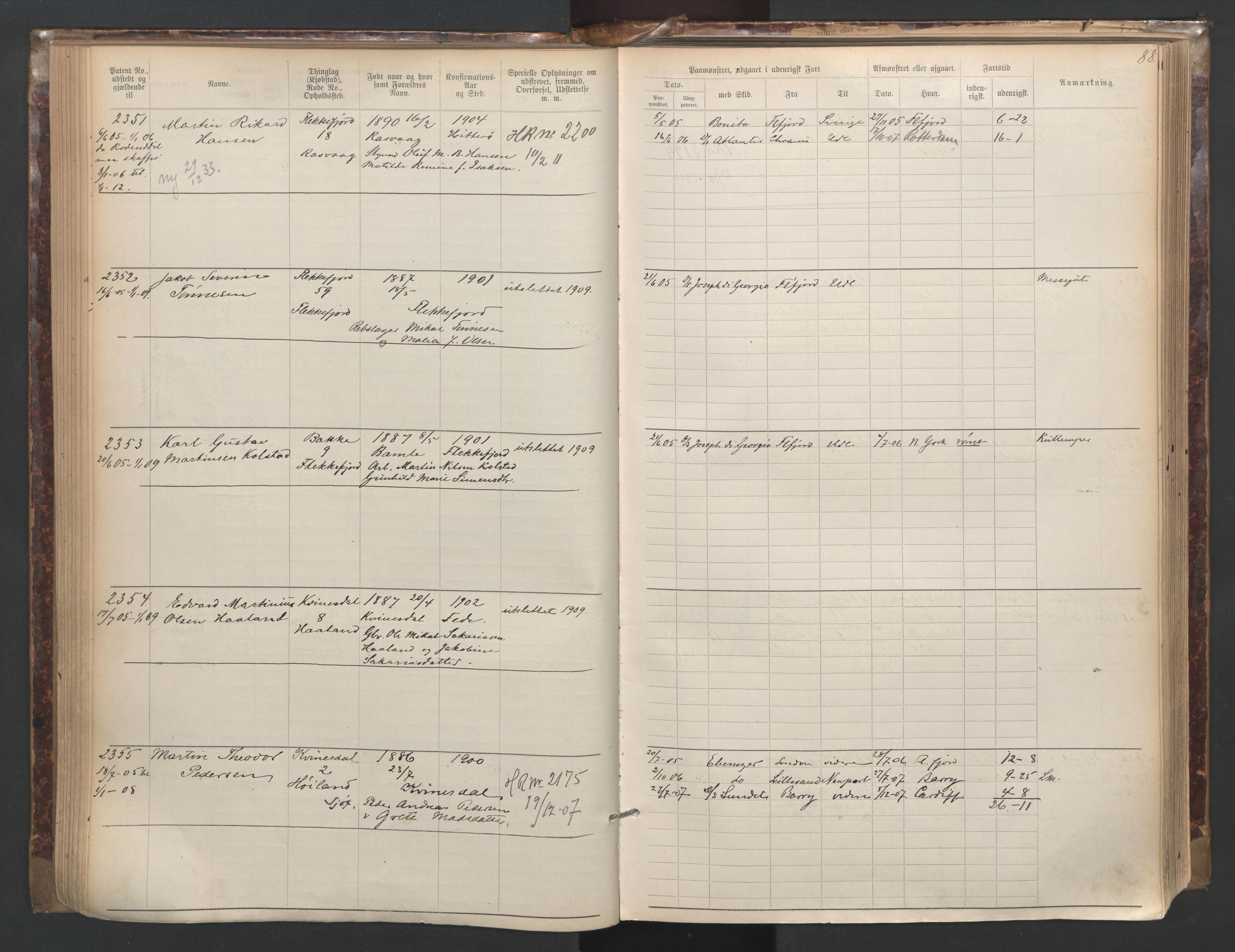 Flekkefjord mønstringskrets, SAK/2031-0018/F/Fa/L0003: Annotasjonsrulle nr 1921-2963 med register, N-3, 1892-1948, s. 119