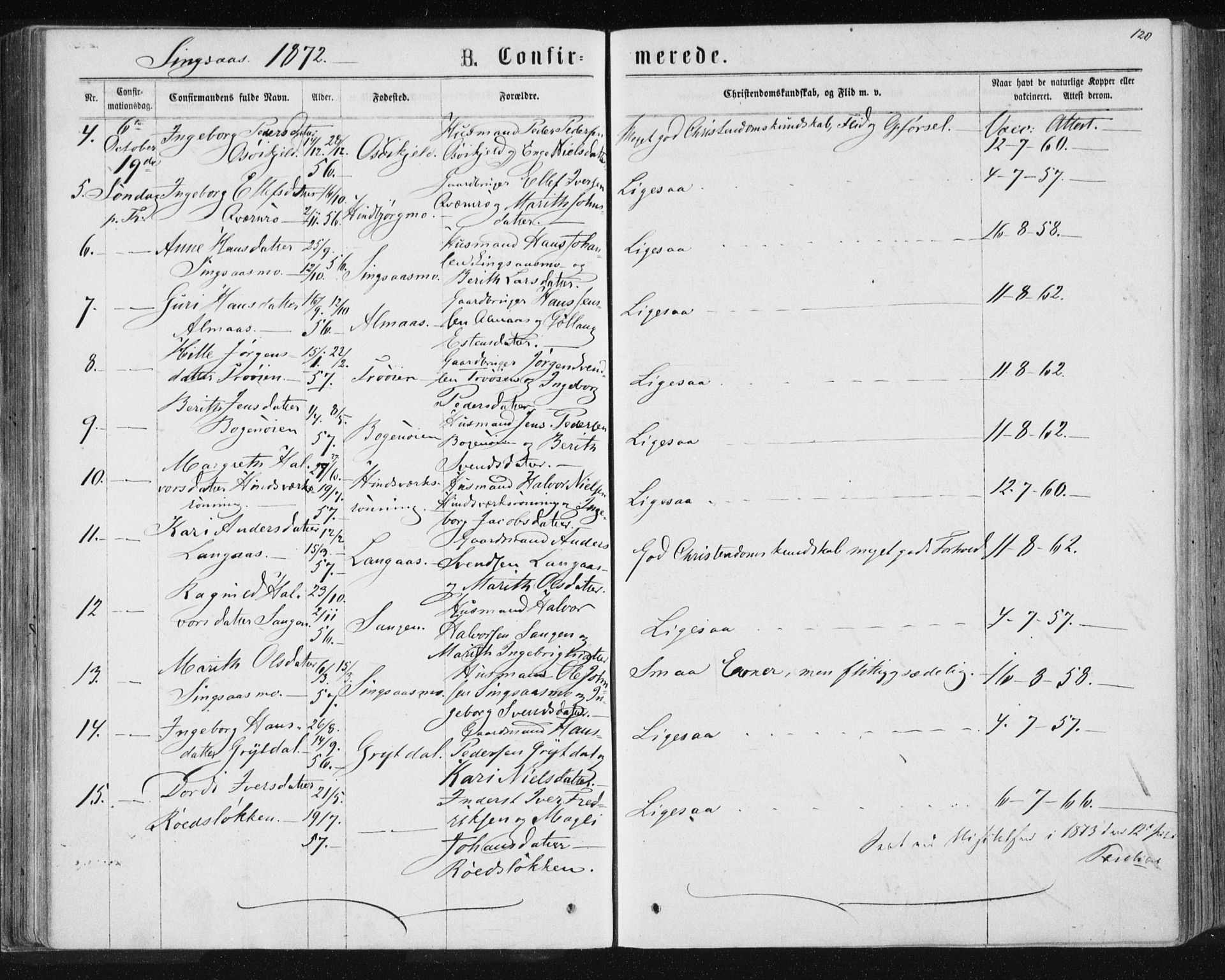 Ministerialprotokoller, klokkerbøker og fødselsregistre - Sør-Trøndelag, SAT/A-1456/685/L0970: Ministerialbok nr. 685A08 /2, 1870-1878, s. 120