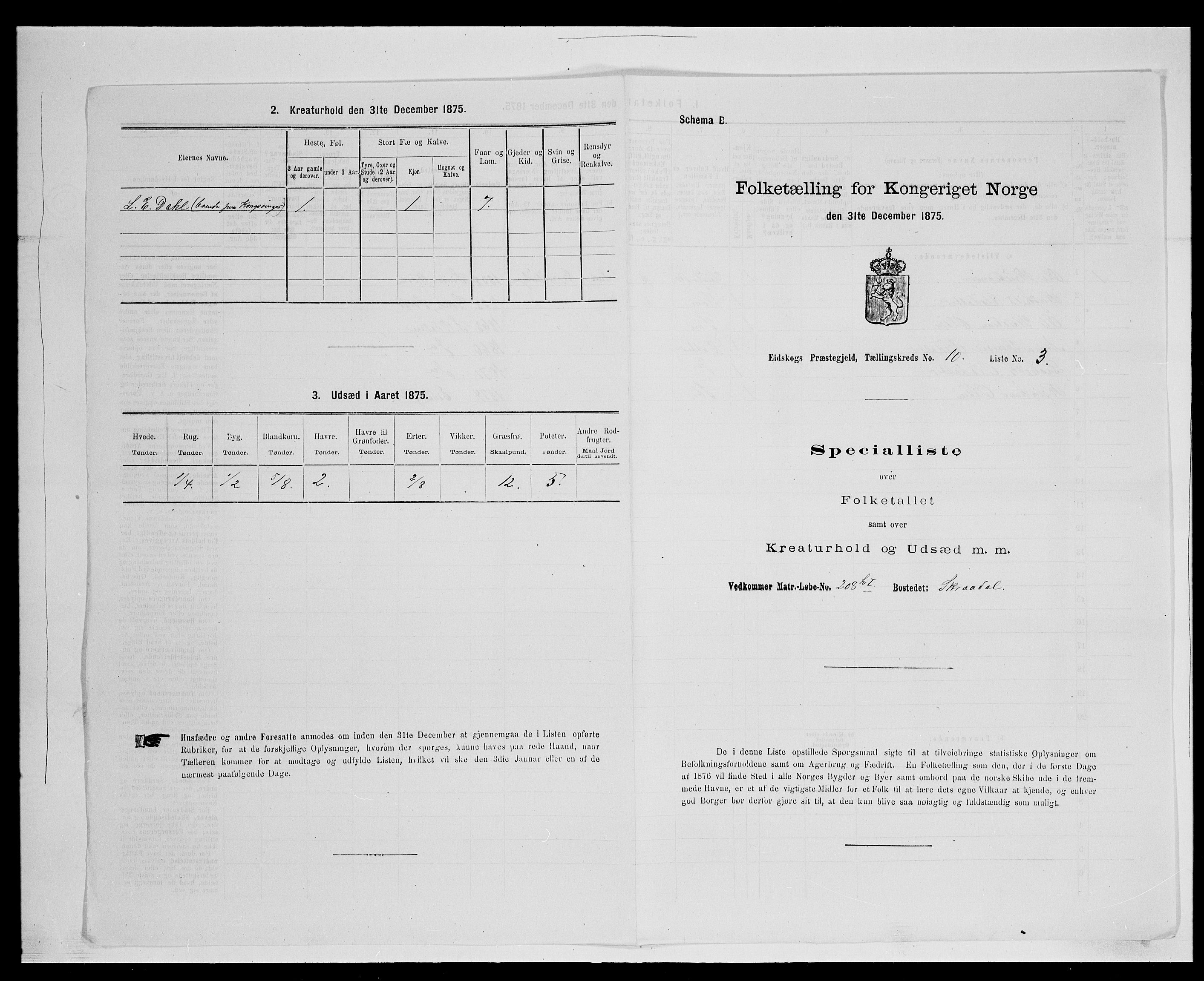 SAH, Folketelling 1875 for 0420P Eidskog prestegjeld, 1875, s. 1730