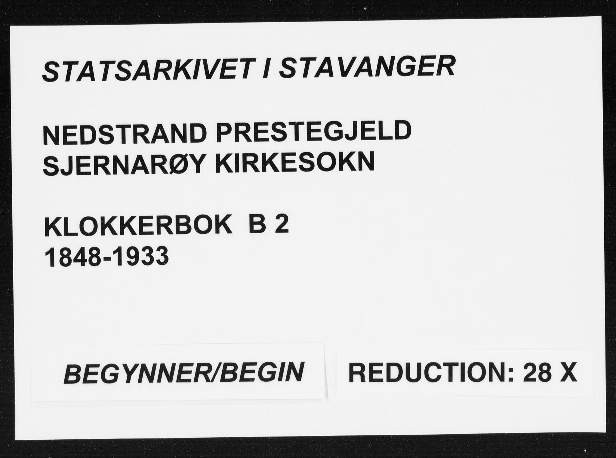 Nedstrand sokneprestkontor, SAST/A-101841/01/V: Klokkerbok nr. B 2, 1848-1933