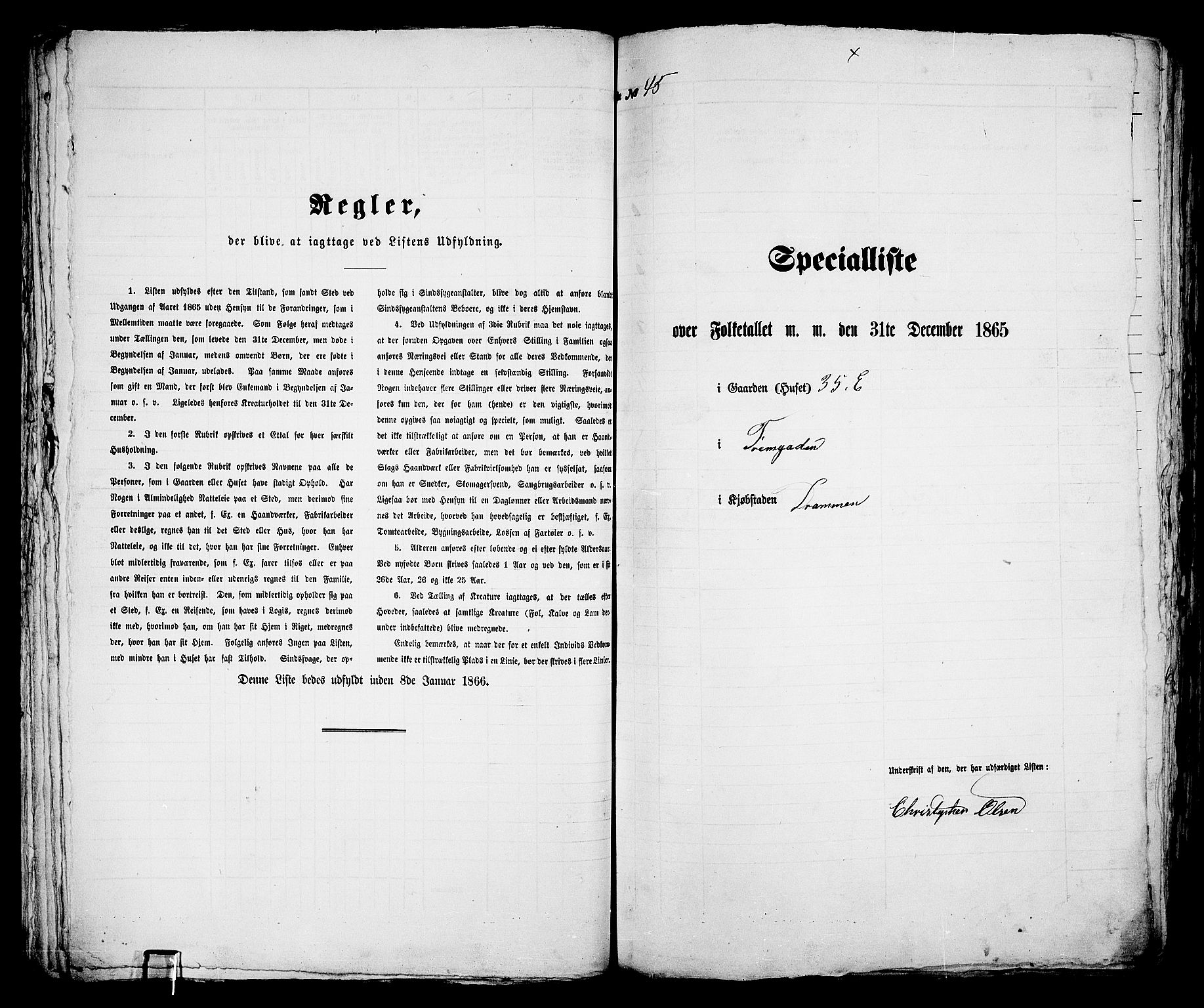 RA, Folketelling 1865 for 0602aB Bragernes prestegjeld i Drammen kjøpstad, 1865, s. 107